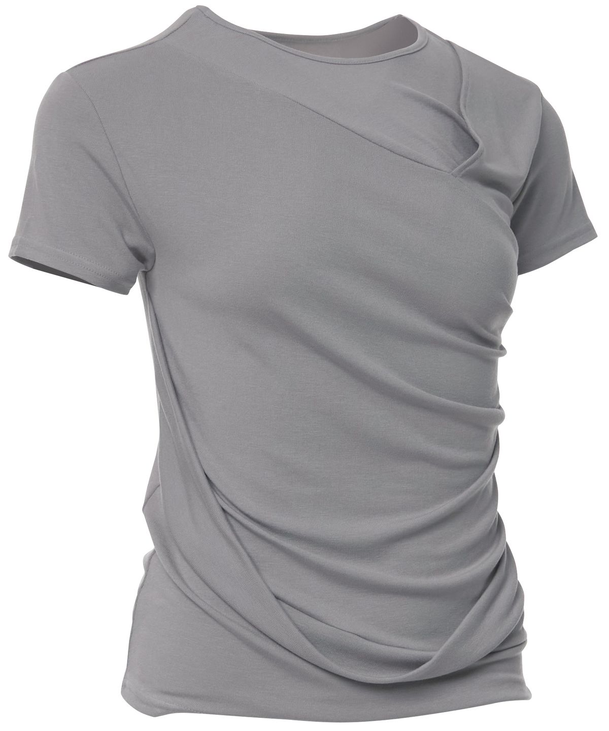 플레어업(FLAREUP) Asymmetrical Draped T-Shirt (FL-147_Gray)