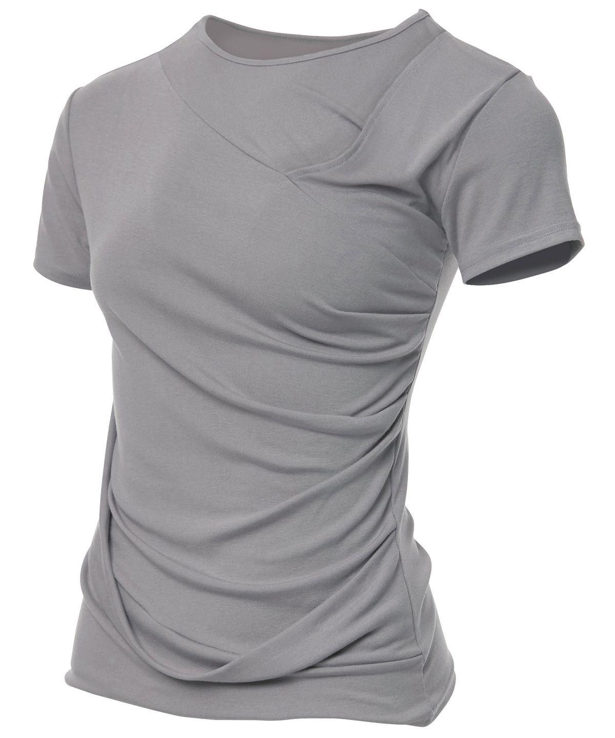 플레어업(FLAREUP) Asymmetrical Draped T-Shirt (FL-147_Gray)