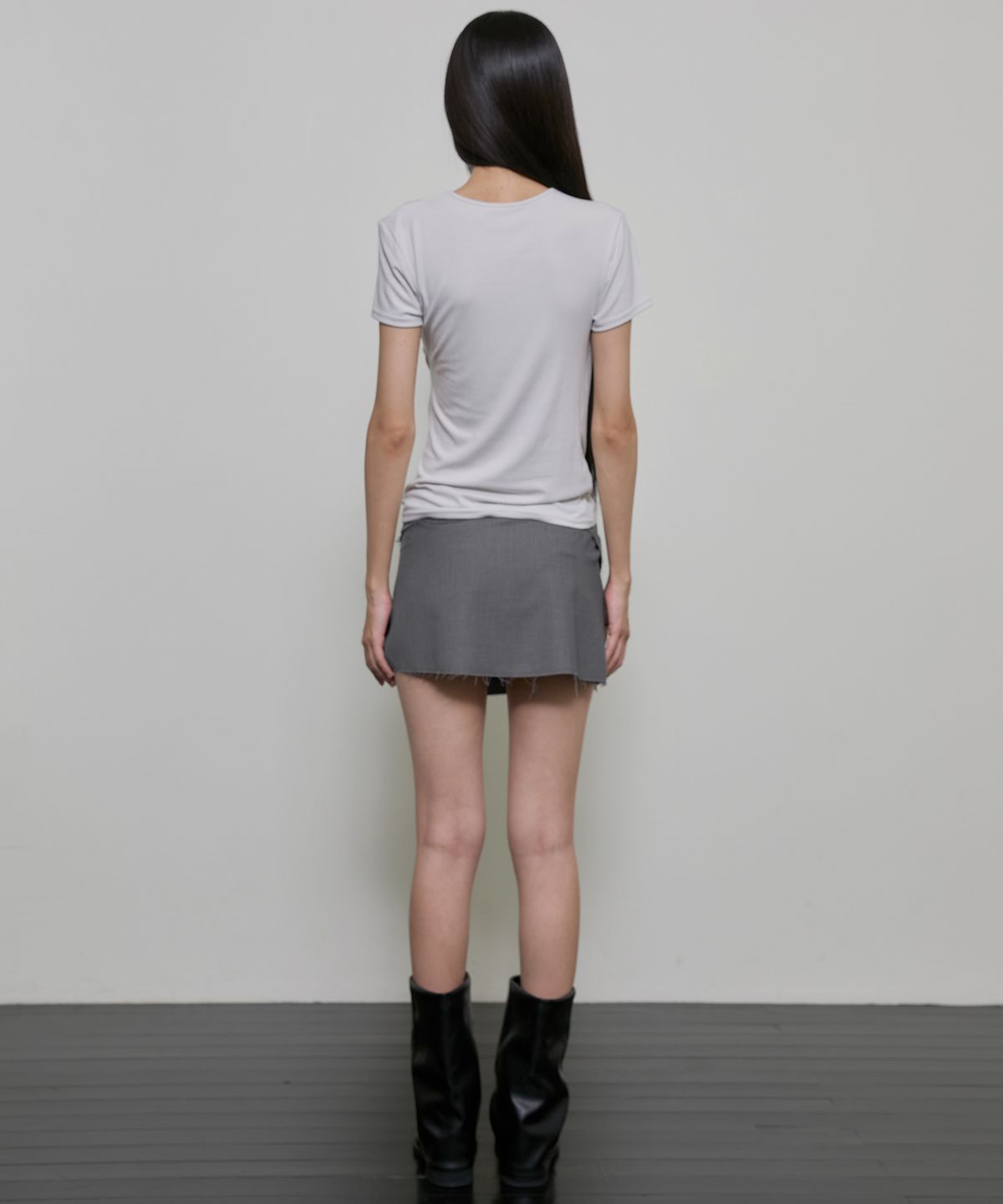 플레어업(FLAREUP) Asymmetrical Draped T-Shirt (FL-147_Cloud White)
