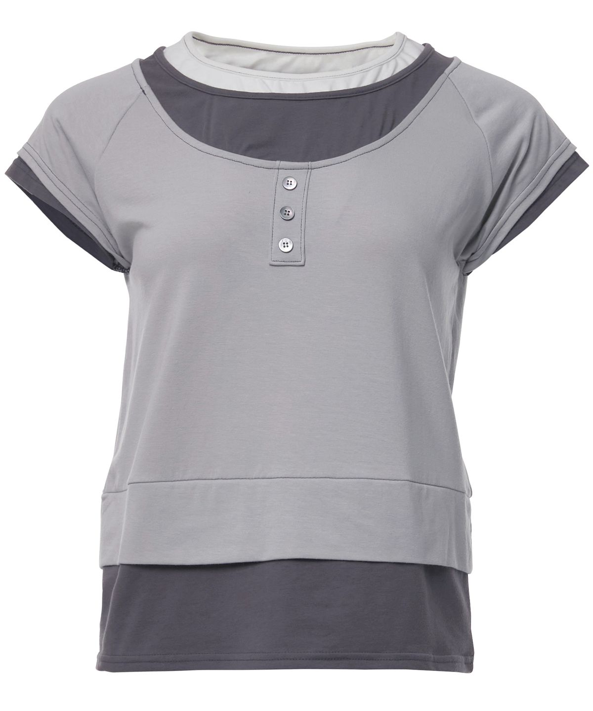 플레어업(FLAREUP) 3-Layered Henley T-shirt (FL-151_Gray)
