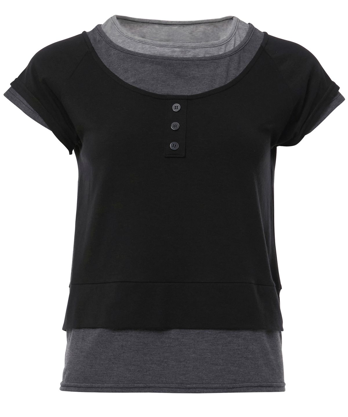 플레어업(FLAREUP) 3-Layered Henley T-shirt (FL-151_Black)