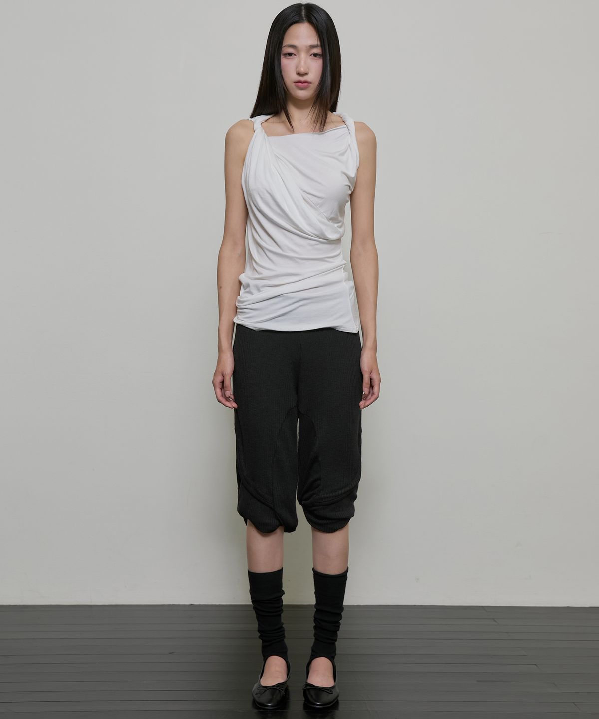 플레어업(FLAREUP) Braided Asymmetrical Sleeveless (FL-166_White)