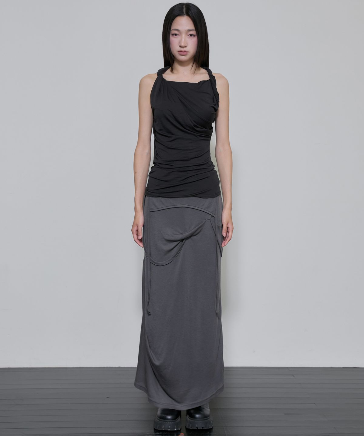 플레어업(FLAREUP) Braided Asymmetrical Sleeveless (FL-166_Black)