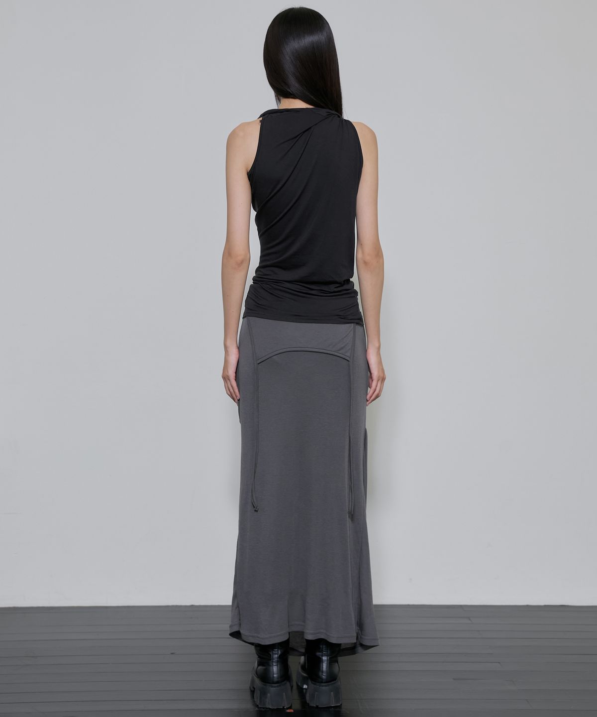 플레어업(FLAREUP) Braided Asymmetrical Sleeveless (FL-166_Black)