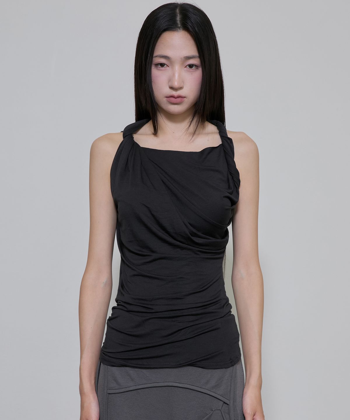 플레어업(FLAREUP) Braided Asymmetrical Sleeveless (FL-166_Black)