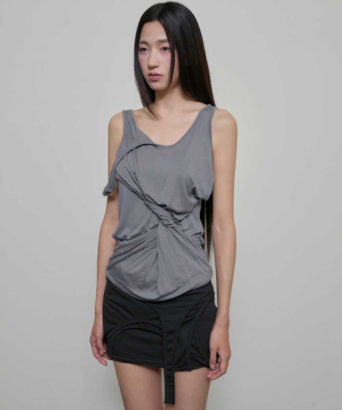 플레어업(FLAREUP) Asymmetrical Sleeveless (FL-173_Gray)