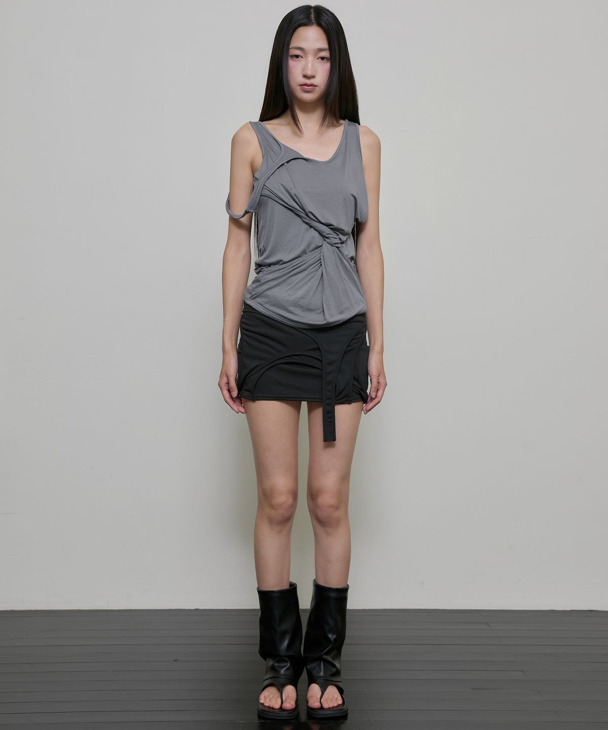플레어업(FLAREUP) Asymmetrical Sleeveless (FL-173_Gray)