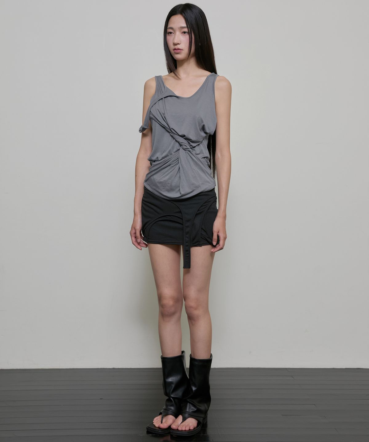 플레어업(FLAREUP) Asymmetrical Sleeveless (FL-173_Gray)