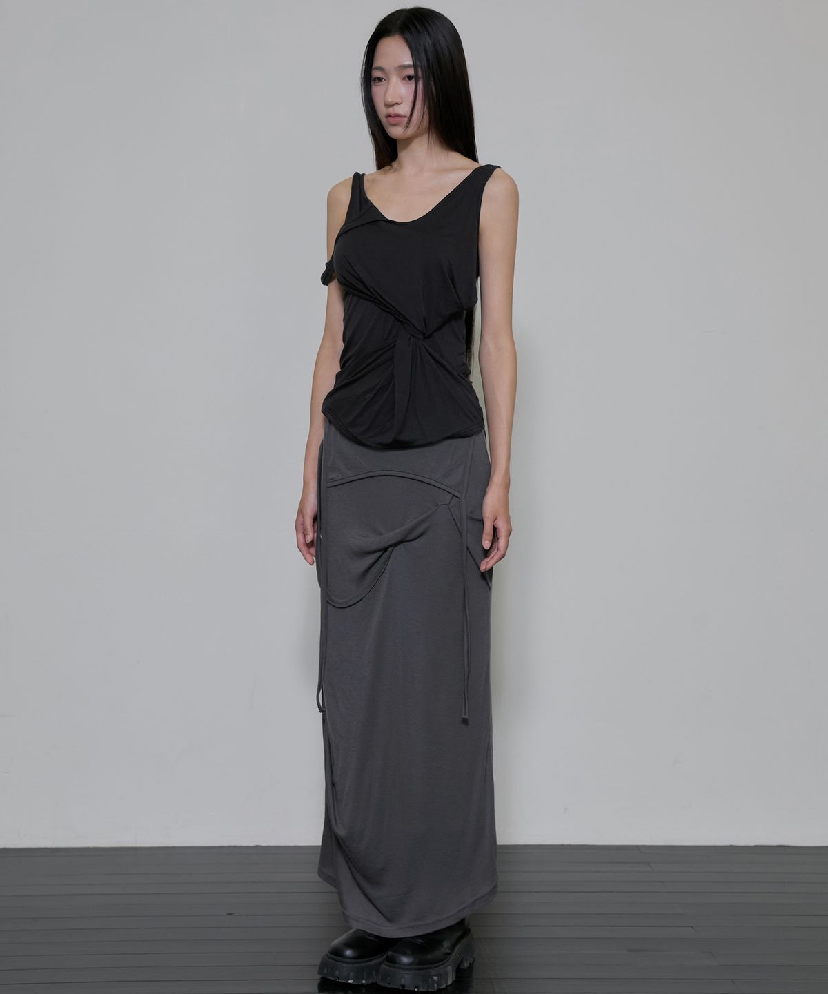 플레어업(FLAREUP) Asymmetrical Sleeveless (FL-173_Black)