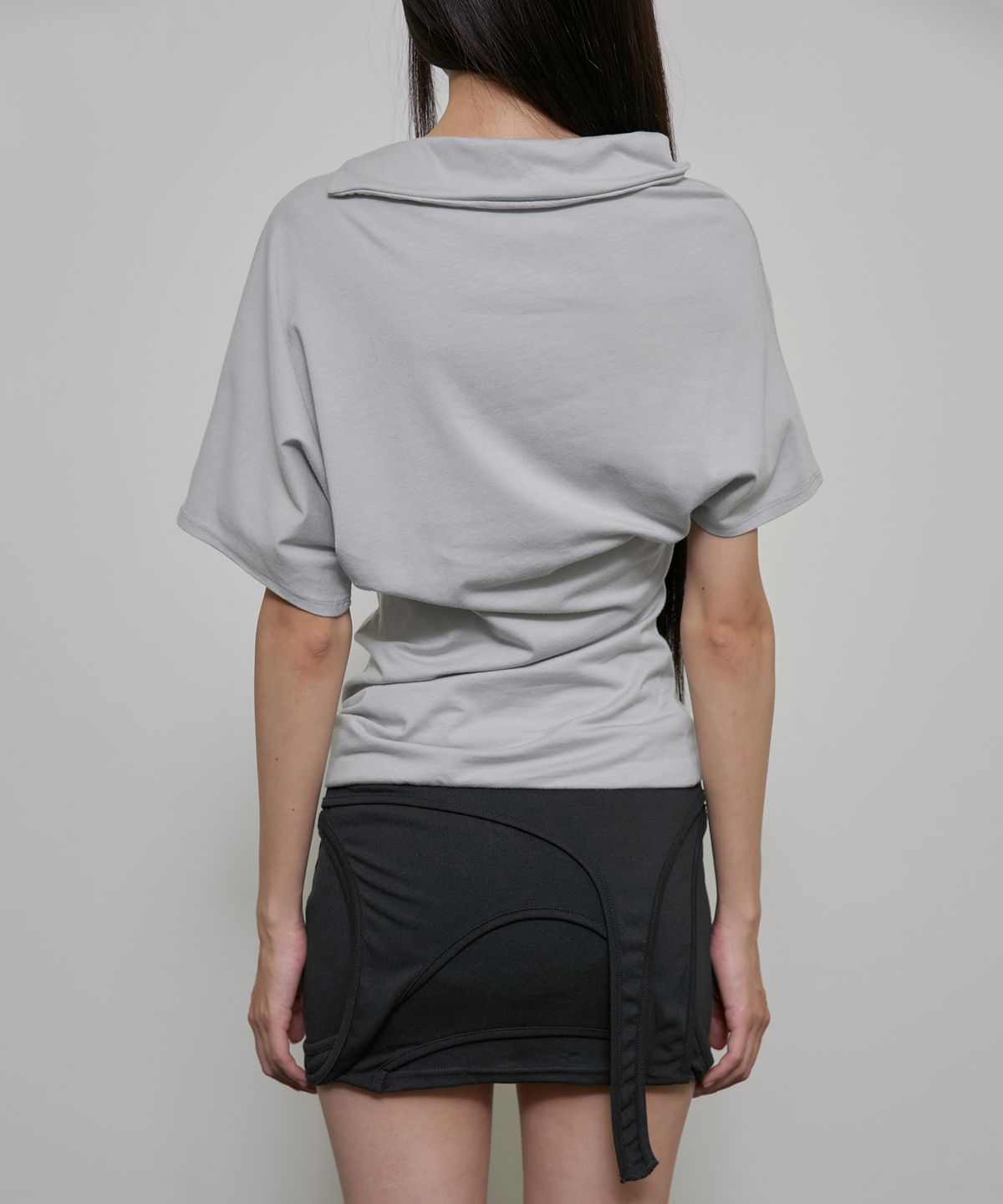 플레어업(FLAREUP) Oversized Asymmetrical T-Shirt (FL-177_Gray)