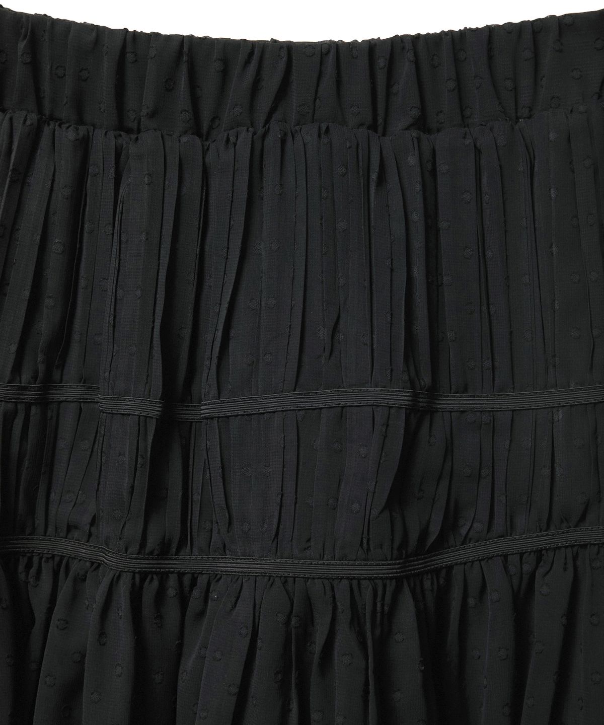 플레어업(FLAREUP) Layered Crinkle Check Skirt (FL-269_Black)