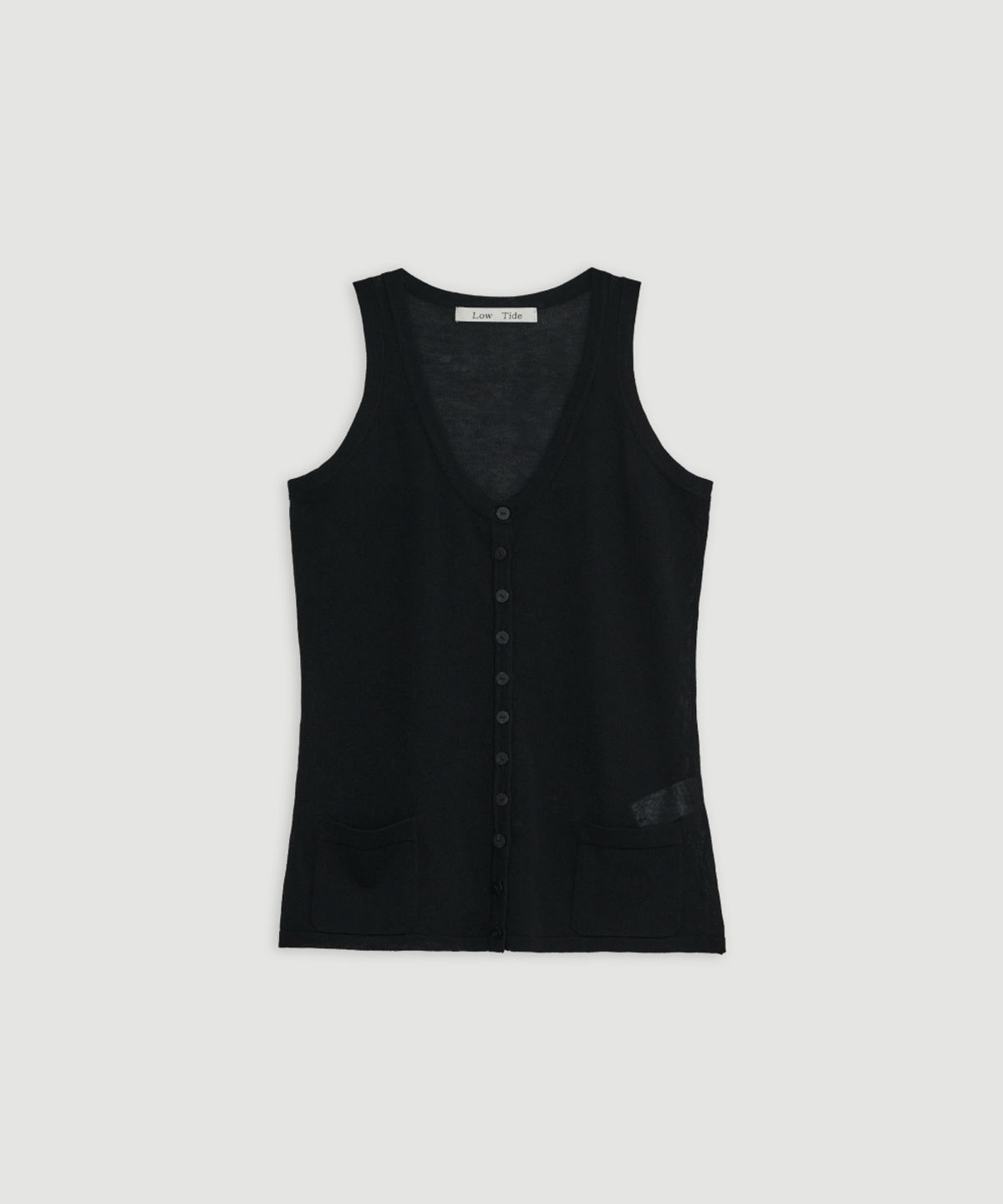 로우타이드(LOW TIDE) POCKET KNIT VEST [BLACK]