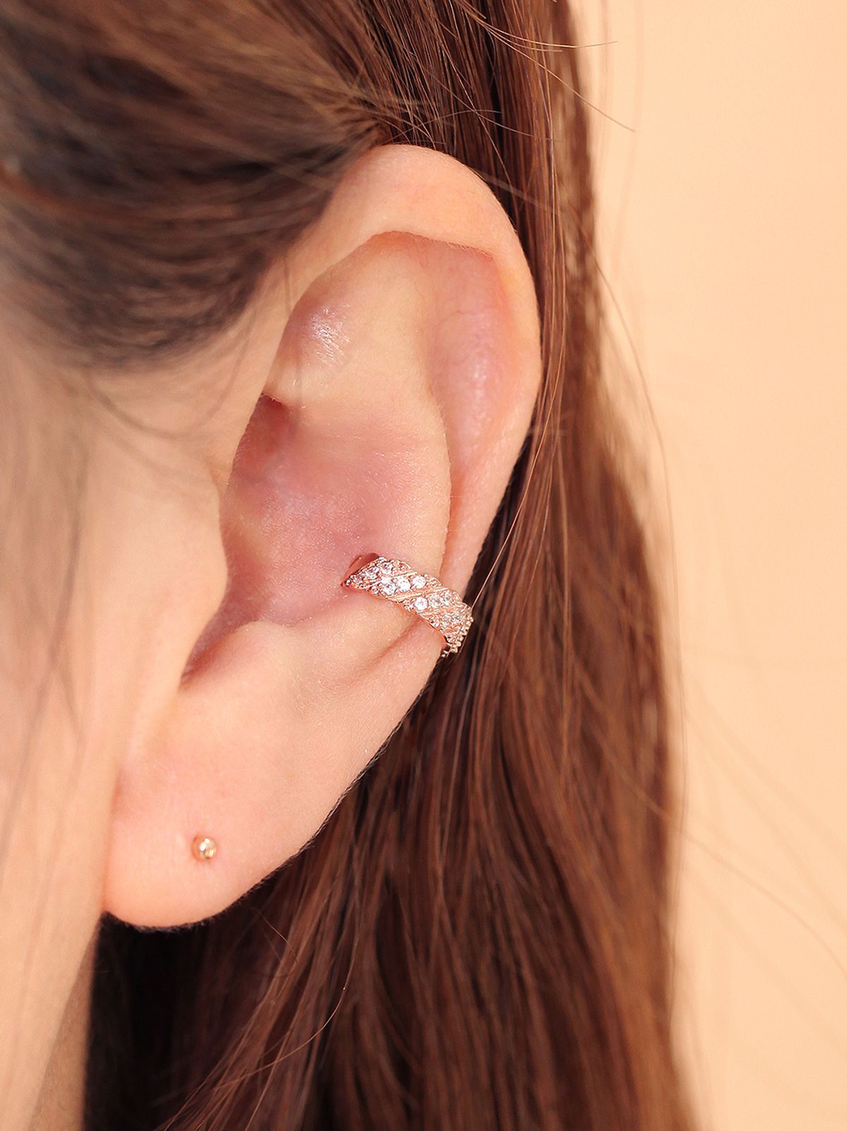 미니멀피어싱(MINIMALPIERCING) 925 꼬임 큐빅 이어커프 귀찌