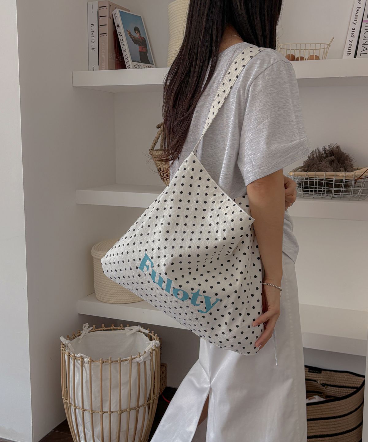 풀로티(FULOTY) Dot eco bag white