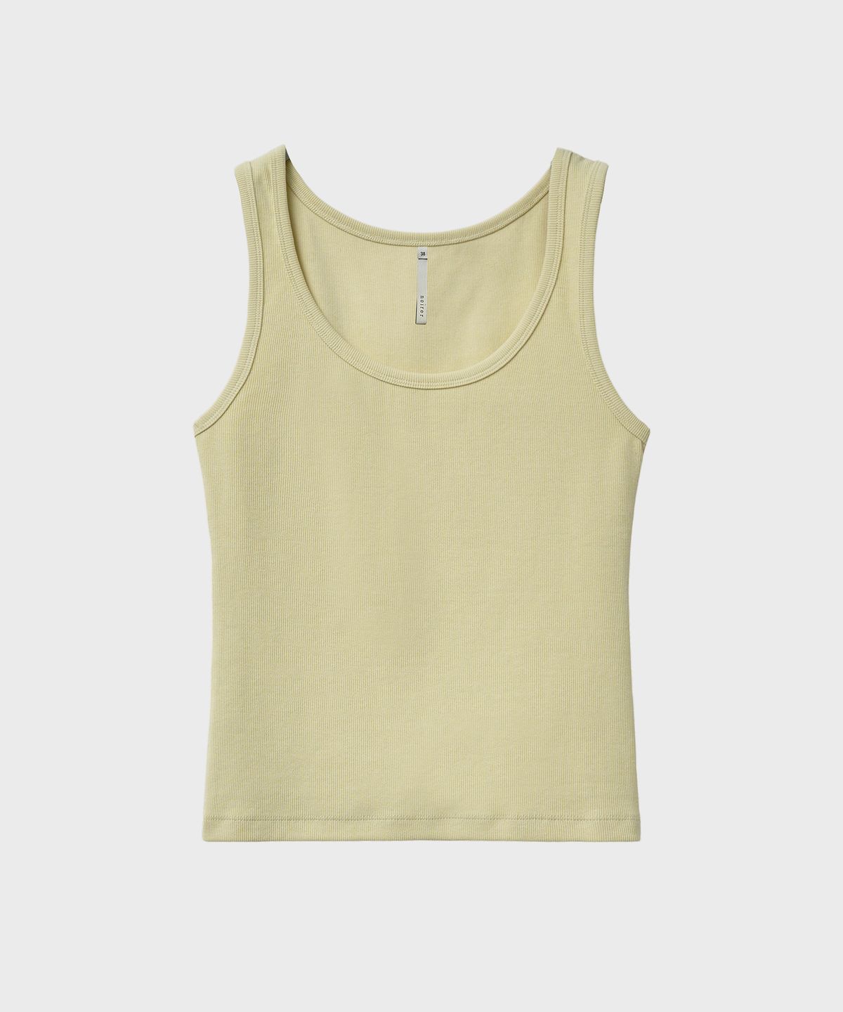 노이어 포 우먼(NOIRER FOR WOMAN) U넥 슬림 리브드 슬리브리스 (페일옐로우)