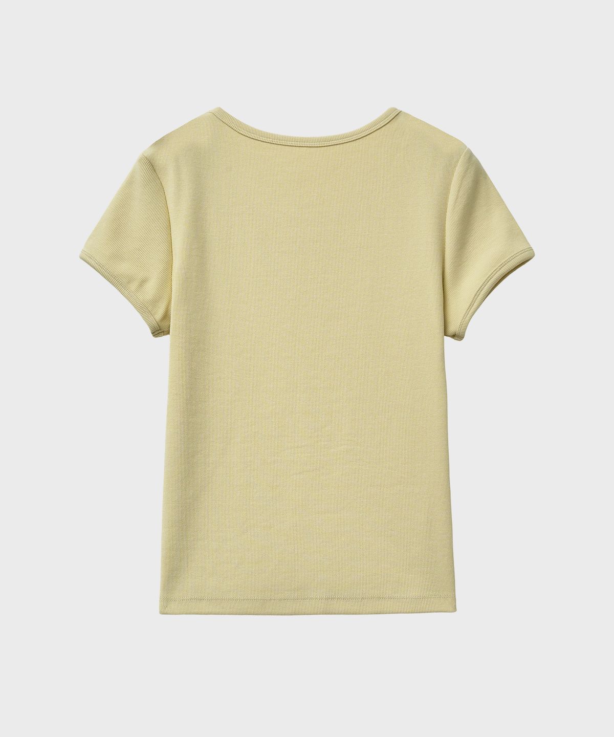 노이어 포 우먼(NOIRER FOR WOMAN) 슬림 리브드 티셔츠 (페일옐로우)
