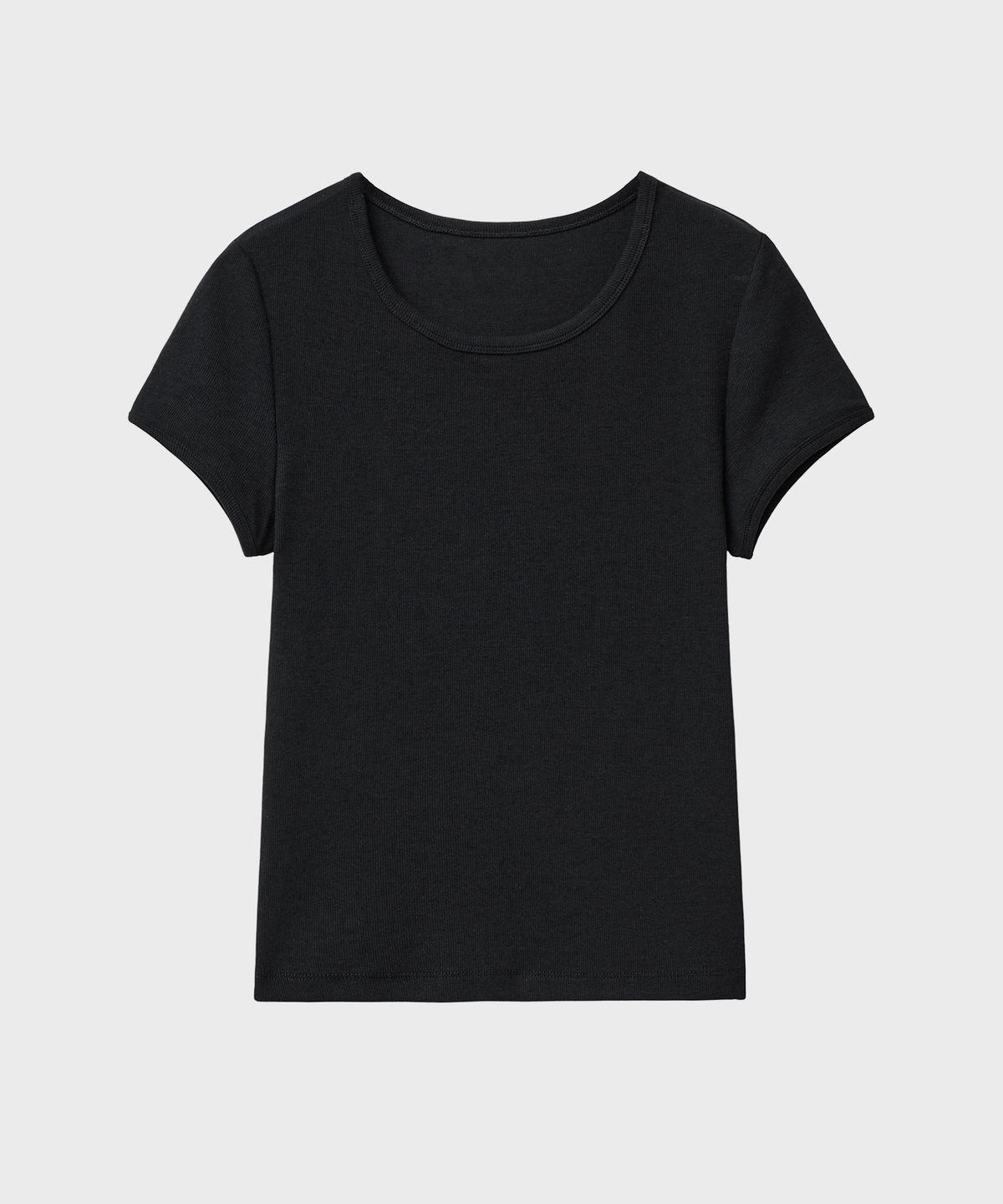 노이어 포 우먼(NOIRER FOR WOMAN) 슬림 리브드 티셔츠 (블랙)