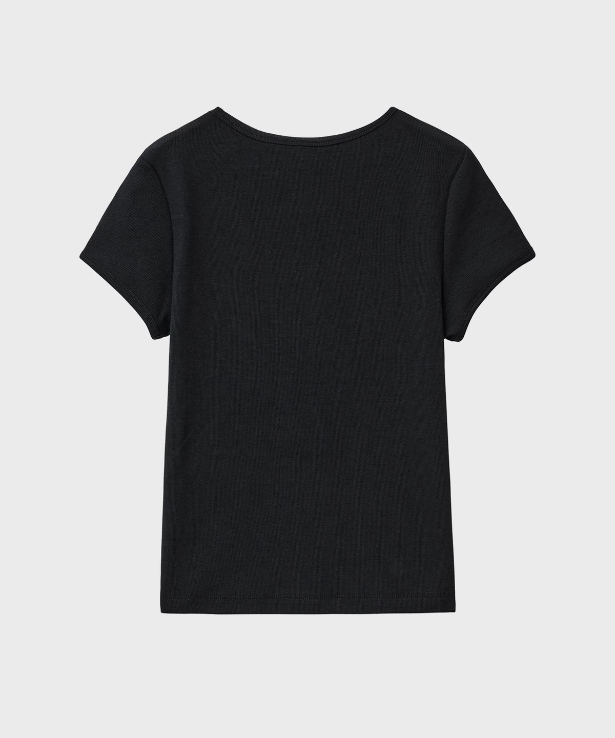 노이어 포 우먼(NOIRER FOR WOMAN) 슬림 리브드 티셔츠 (블랙)