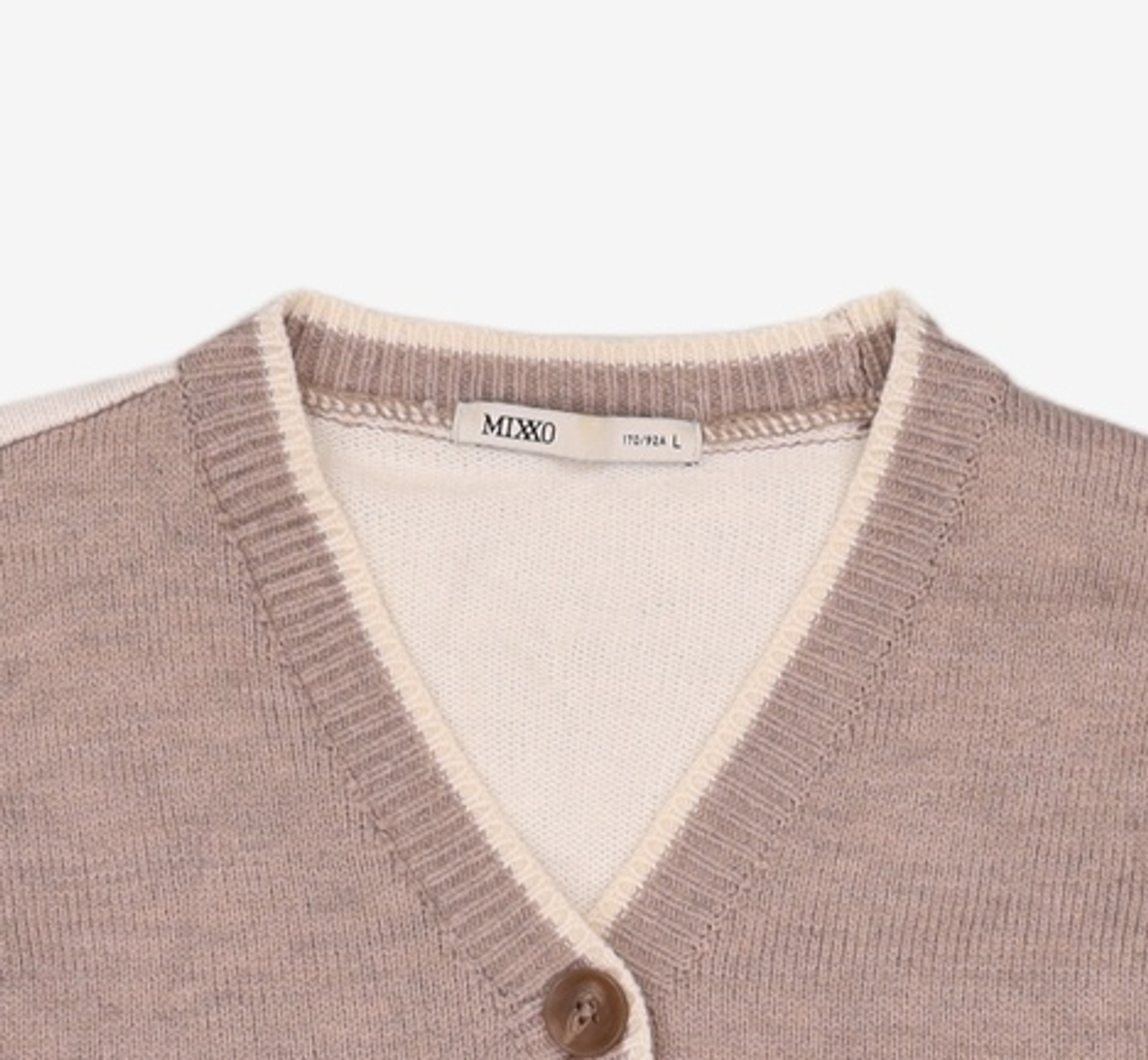 미쏘(MIXXO) 뒷판 배색포인트 가디건 MIWCKC111T L