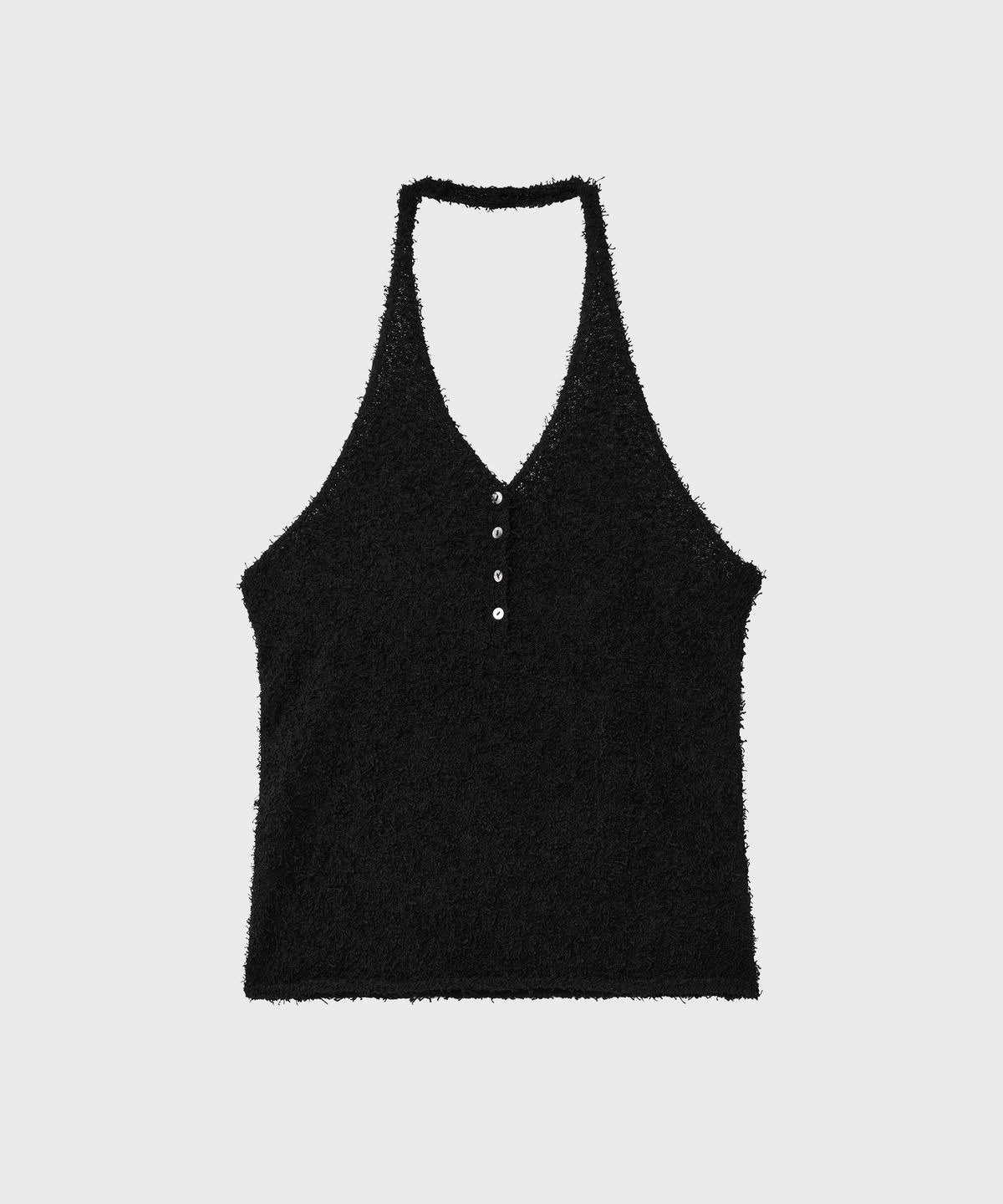 노이어 포 우먼(NOIRER FOR WOMAN) 페더리 홀터넥 니트 (블랙)