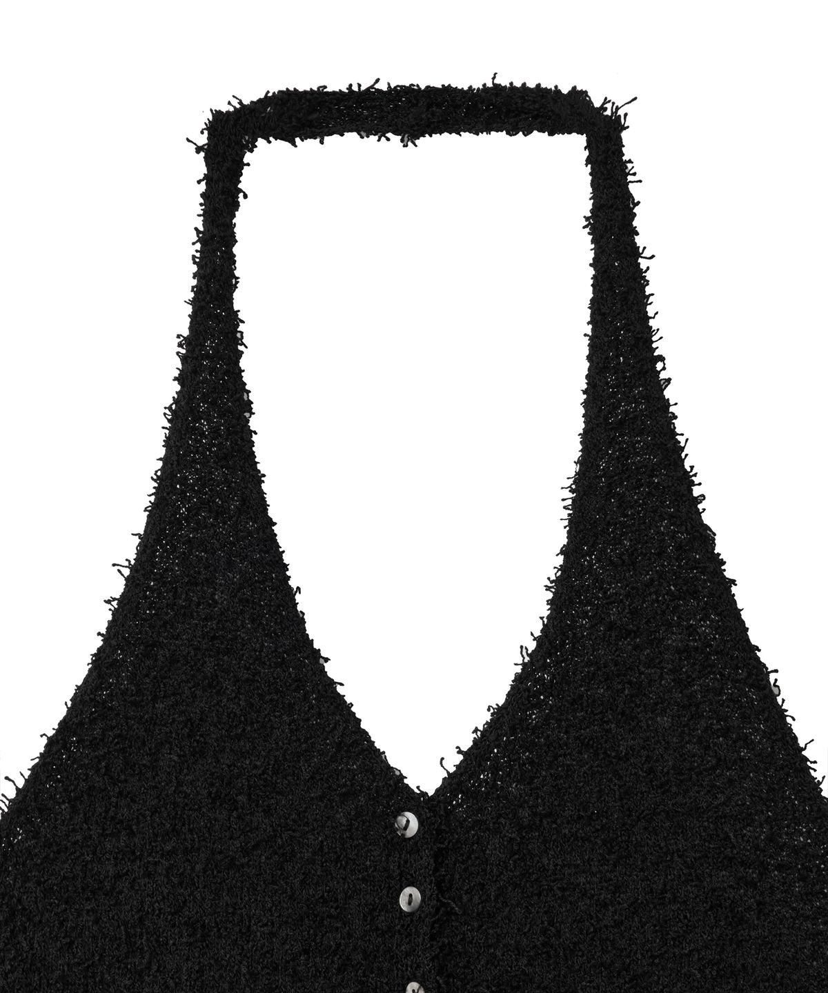 노이어 포 우먼(NOIRER FOR WOMAN) 페더리 홀터넥 니트 (블랙)