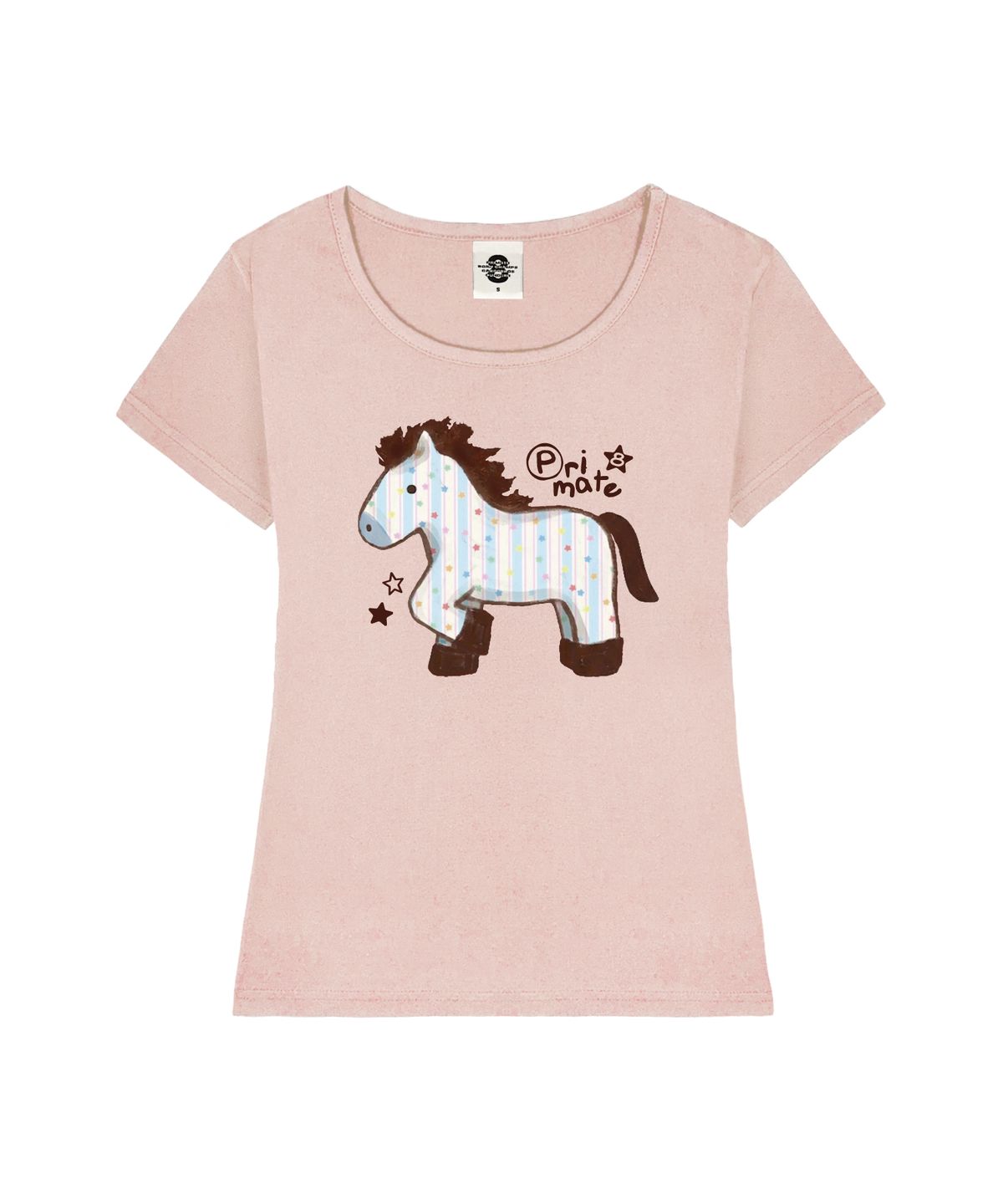 프라임에이트(PRIMATE) BLUE PONY 여성 U넥 슬림핏 반팔티셔츠 6 COLORS