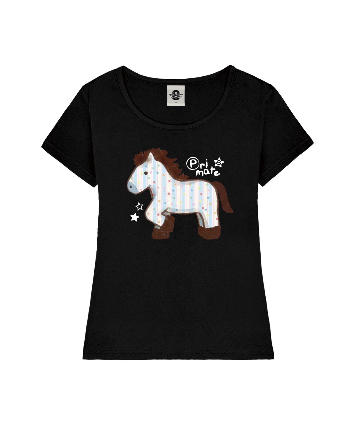프라임에이트(PRIMATE) BLUE PONY 여성 U넥 슬림핏 반팔티셔츠 6 COLORS