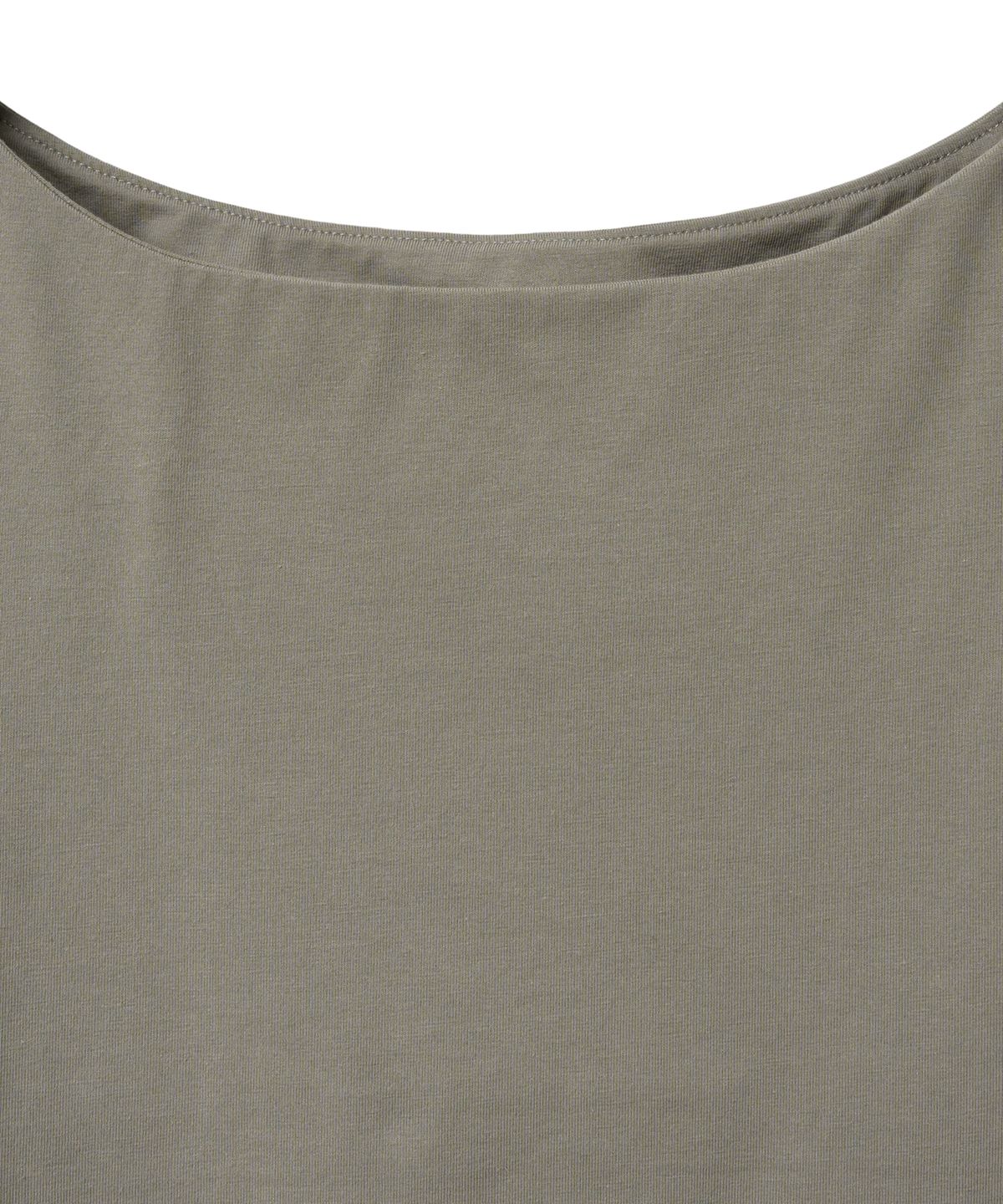 노이어 포 우먼(NOIRER FOR WOMAN) 보트넥 슬리브리스 티셔츠 (애쉬드카키)
