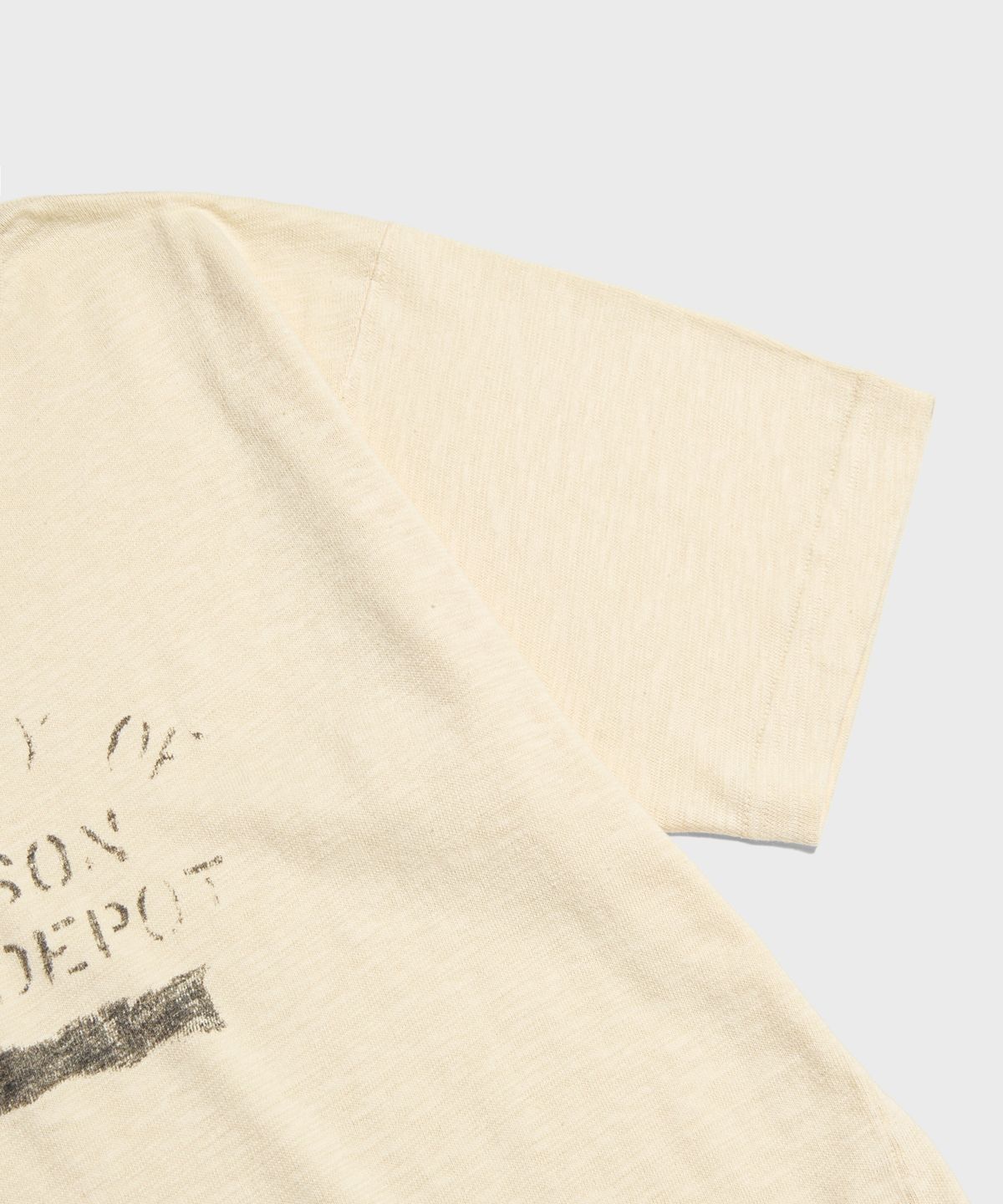 브론슨(BRONSON) Double V Insert Crew Neck Tee Cream