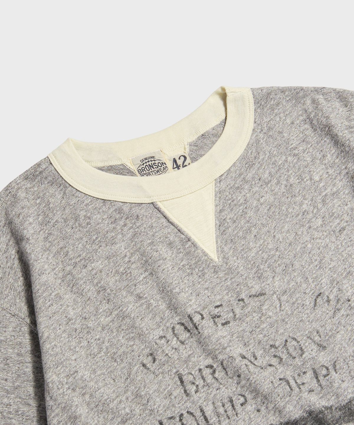 브론슨(BRONSON) Double V Insert Crew Neck Tee Melange