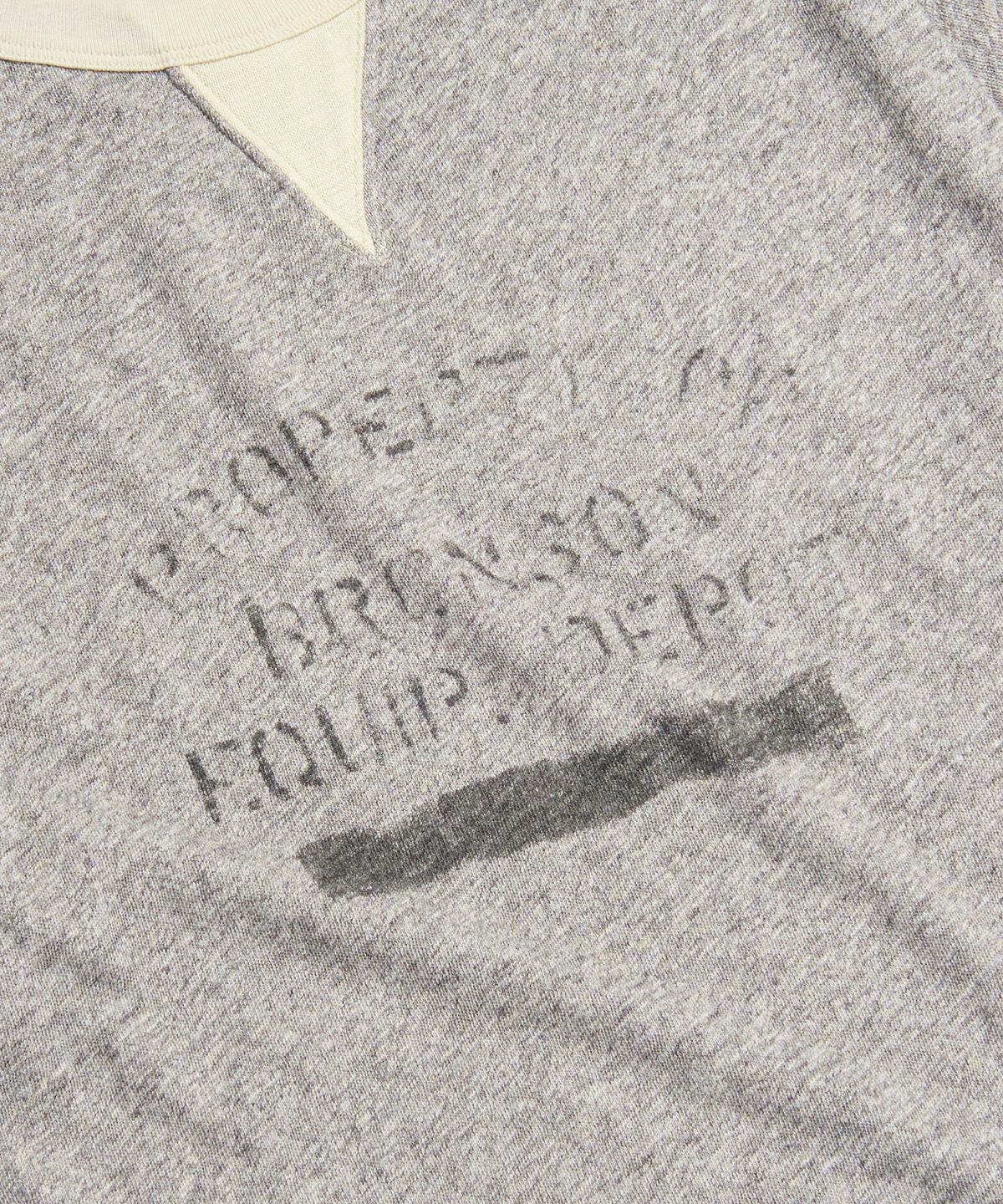 브론슨(BRONSON) Double V Insert Crew Neck Tee Melange