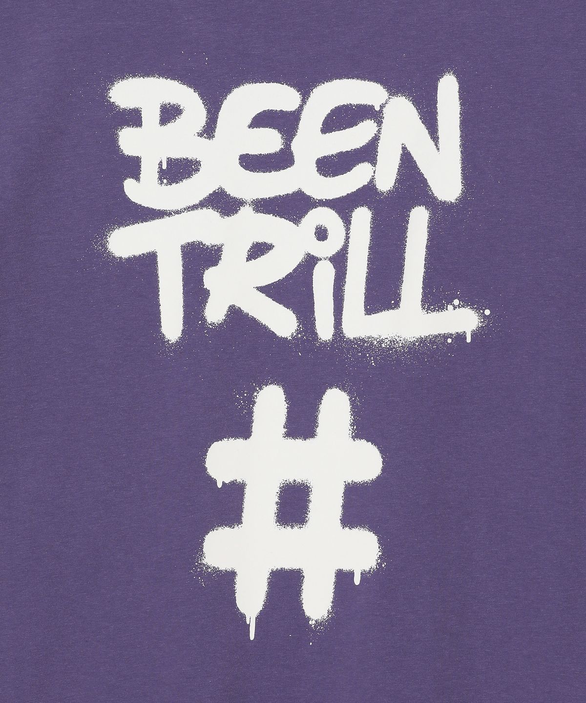 빈트릴(BEENTRILL) 스프레이 해시태그 오버핏 반팔티(바이올렛)