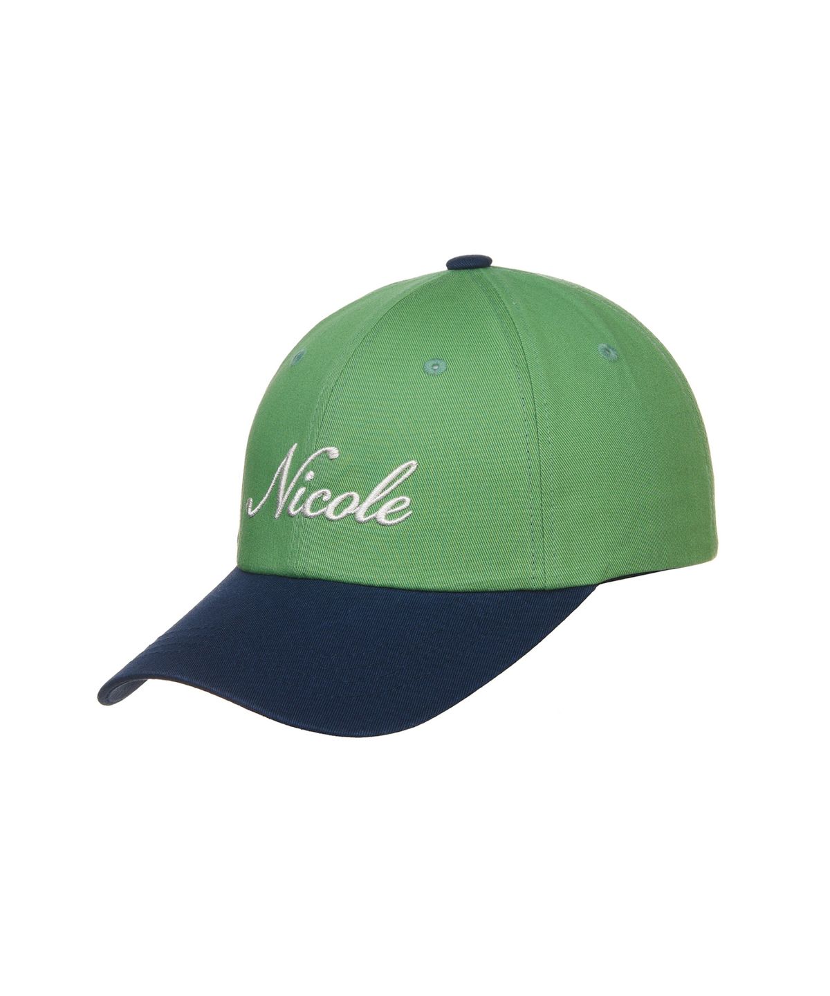 닉앤니콜(NICK&NICOLE) NICOLE LETTERING BALL CAP_GREEN NAVY