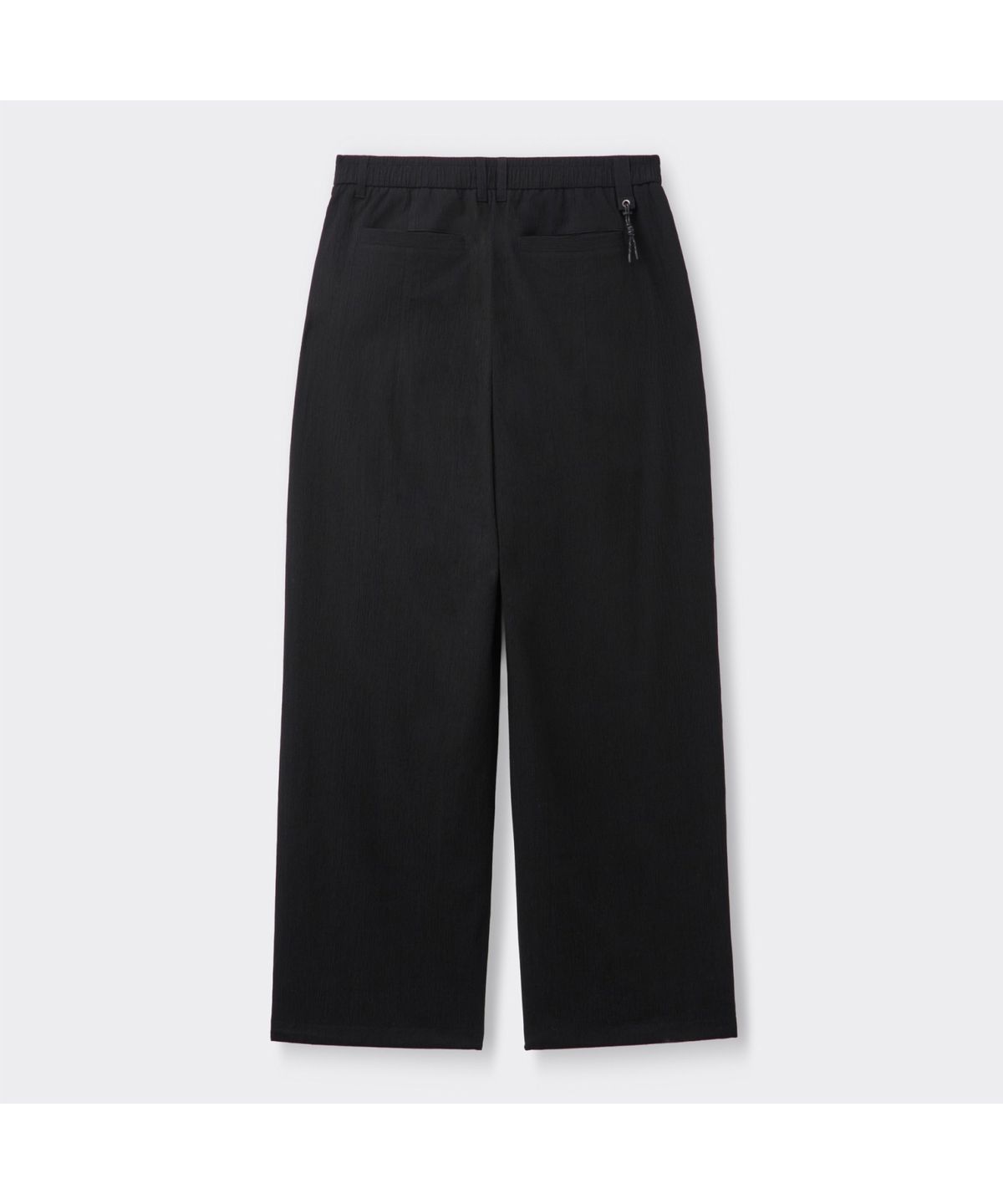 커스텀멜로우(CUSTOMELLOW) [Online Only] Black Crinkled Wide Fit Pants CQPAM26211BKX