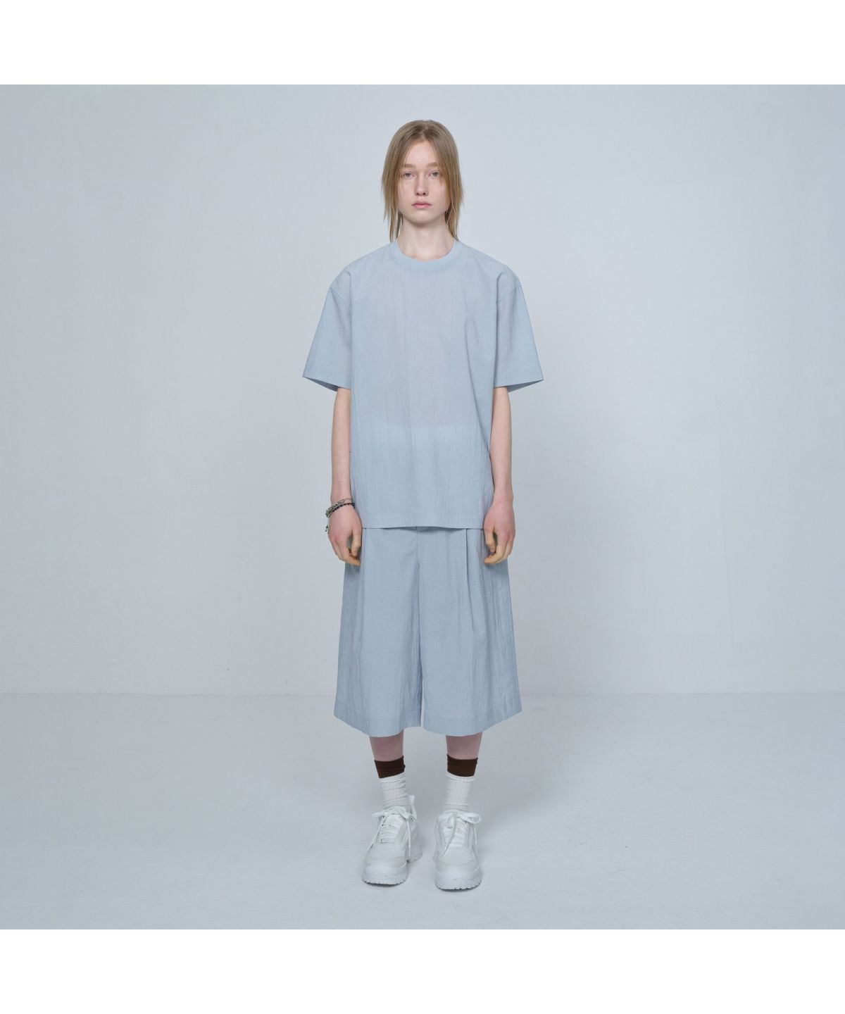 커스텀멜로우(CUSTOMELLOW) [Online Only] Grey Crinkled Bermuda Shorts CQPAM26411GYX
