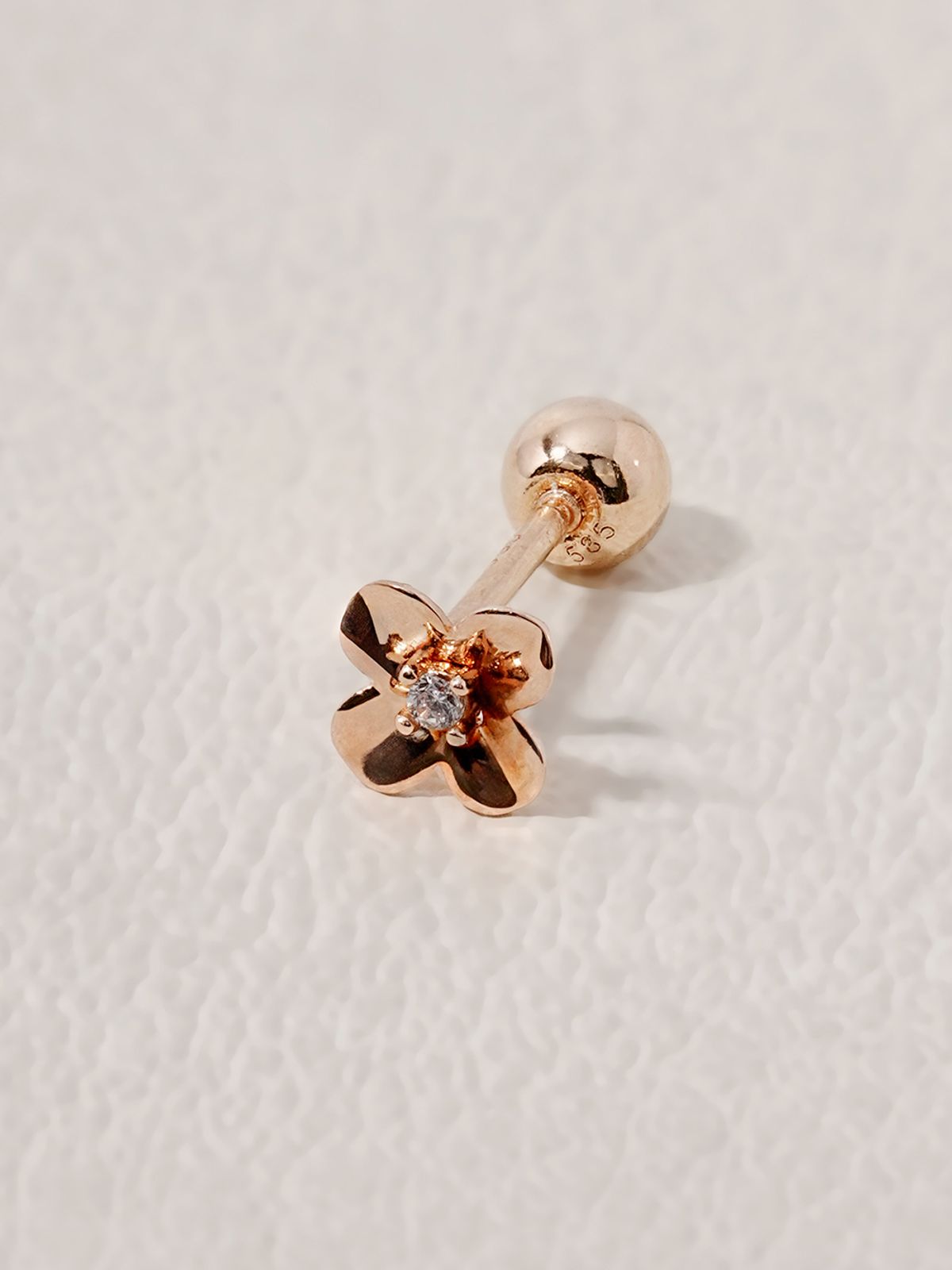 미니멀피어싱(MINIMALPIERCING) 14K 미니 블룸 큐빅 피어싱 귀걸이