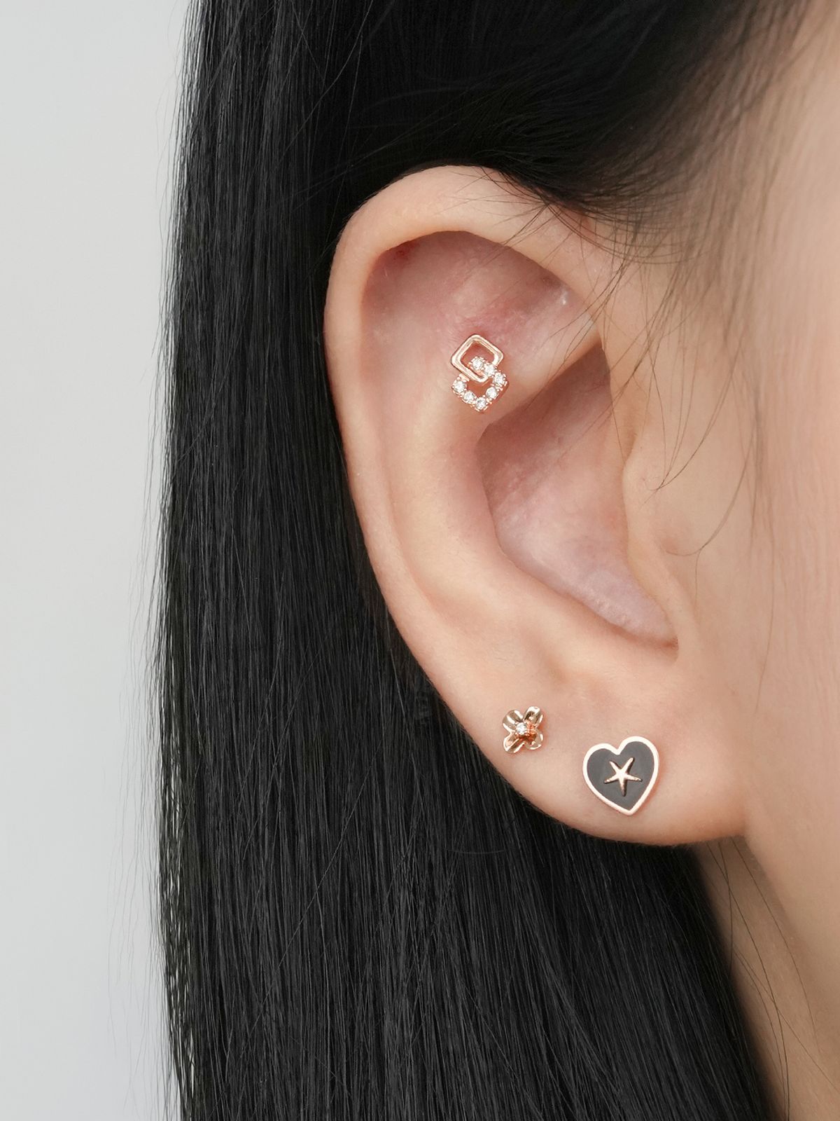 미니멀피어싱(MINIMALPIERCING) 14K 미니 블룸 큐빅 피어싱 귀걸이