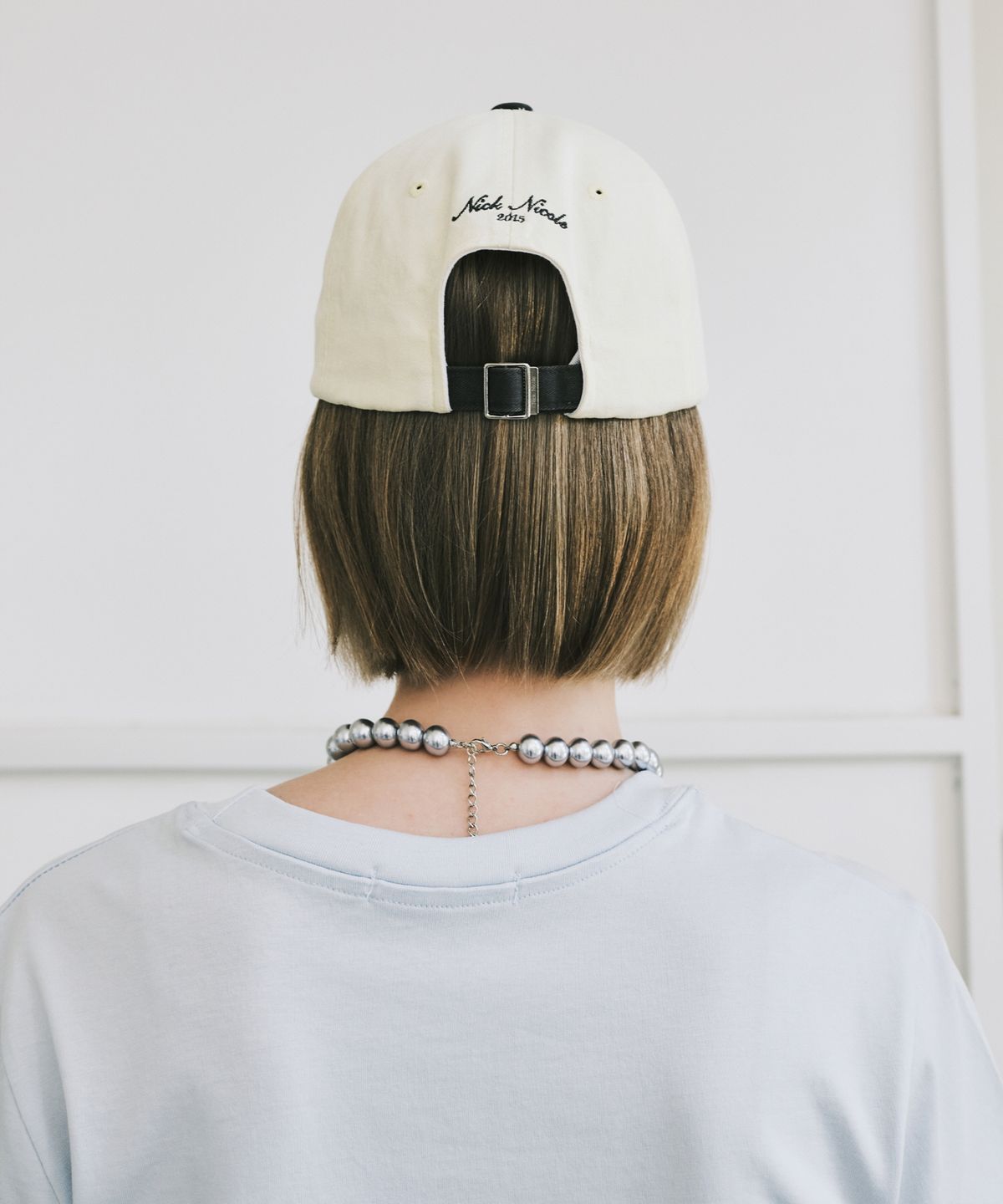 닉앤니콜(NICK&NICOLE) NICOLE LETTERING BALL CAP_YELLOW CHARCOAL