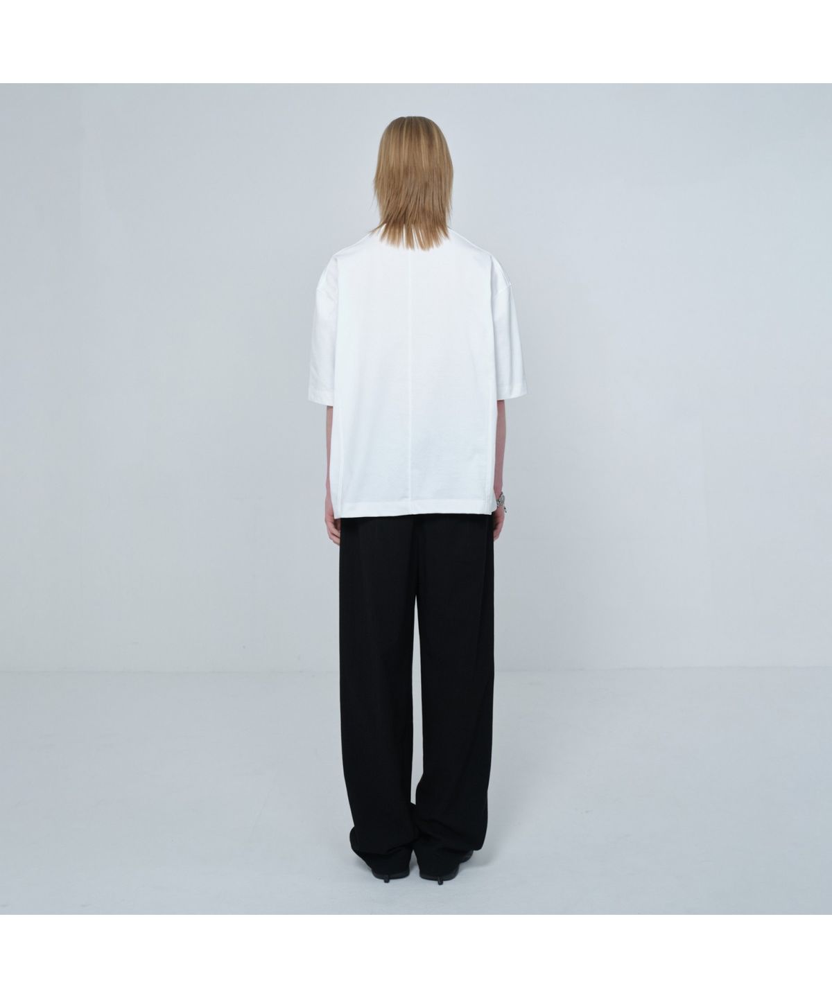 커스텀멜로우(CUSTOMELLOW) [Online Only] White Half Sleeve T-shirt CQTAM26412WHX
