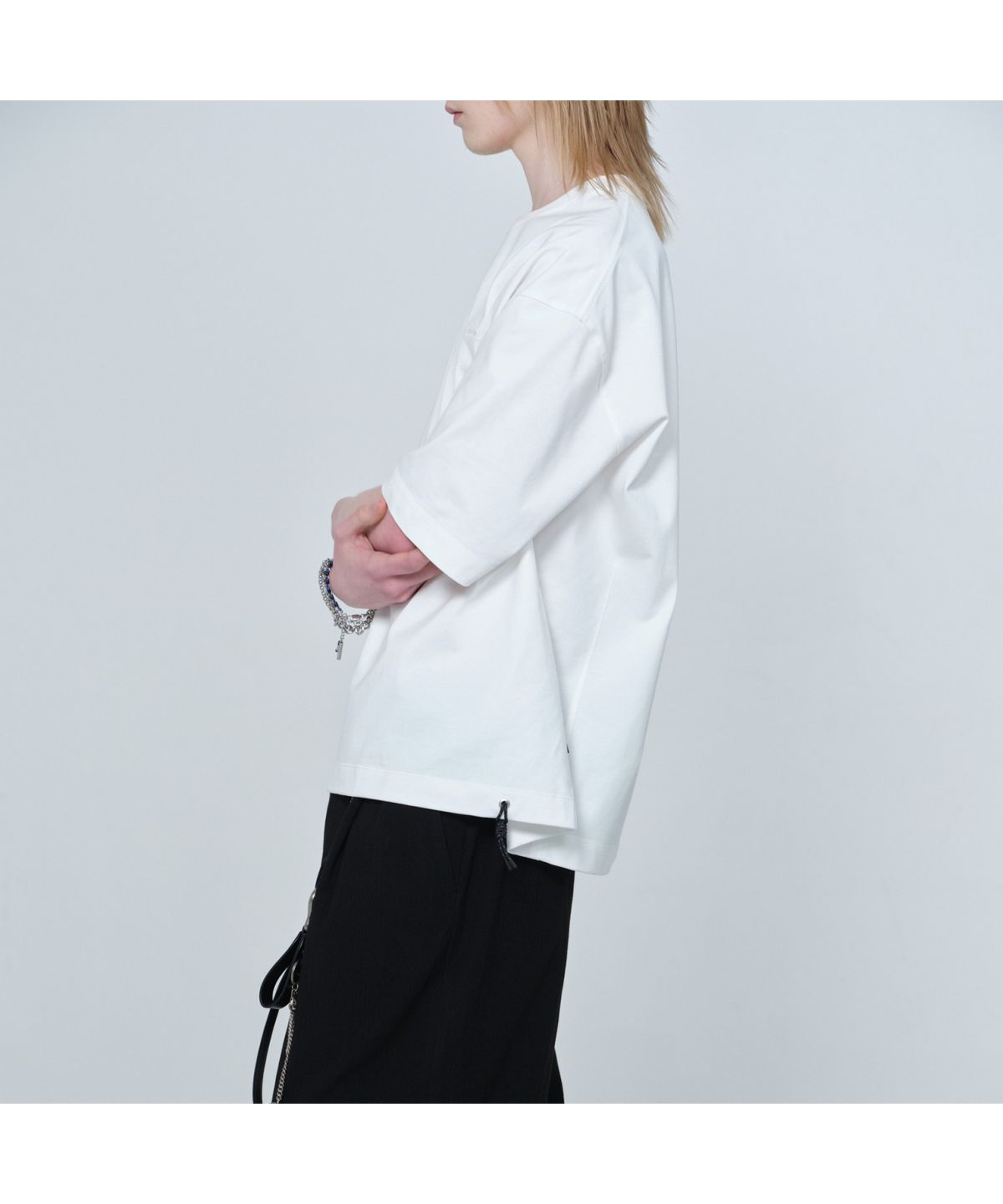 커스텀멜로우(CUSTOMELLOW) [Online Only] White Half Sleeve T-shirt CQTAM26412WHX