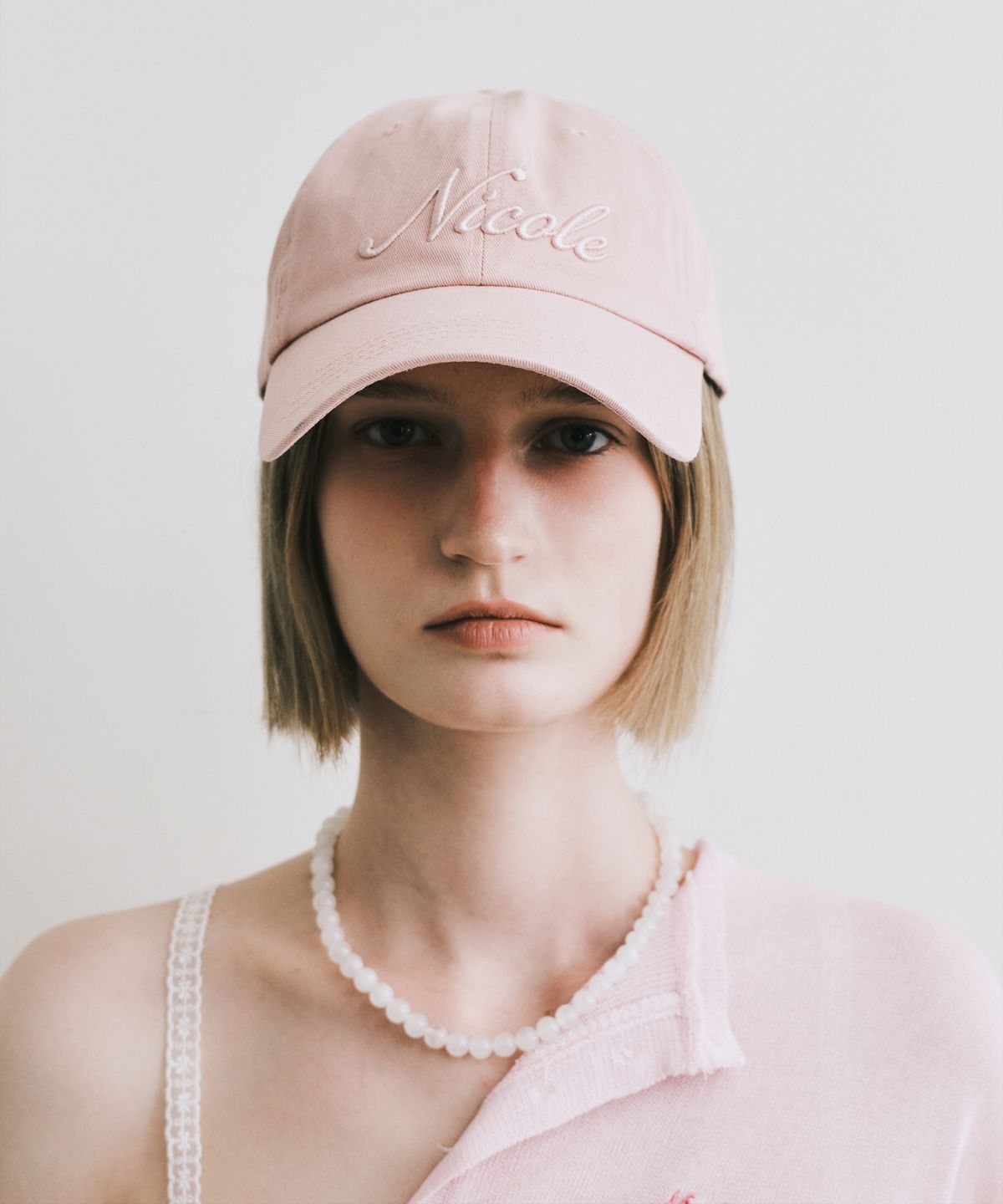 닉앤니콜(NICK&NICOLE) NICOLE LETTERING BALL CAP_PINK