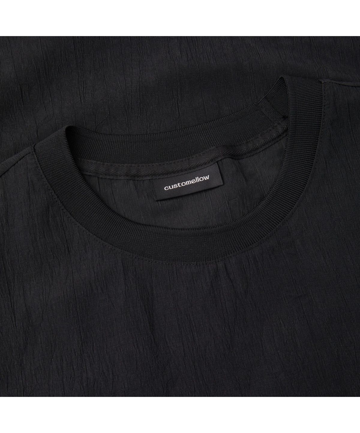 커스텀멜로우(CUSTOMELLOW) [Online Only] Black Crinkled Half Sleeve T-shirt CQTAM26411BKX