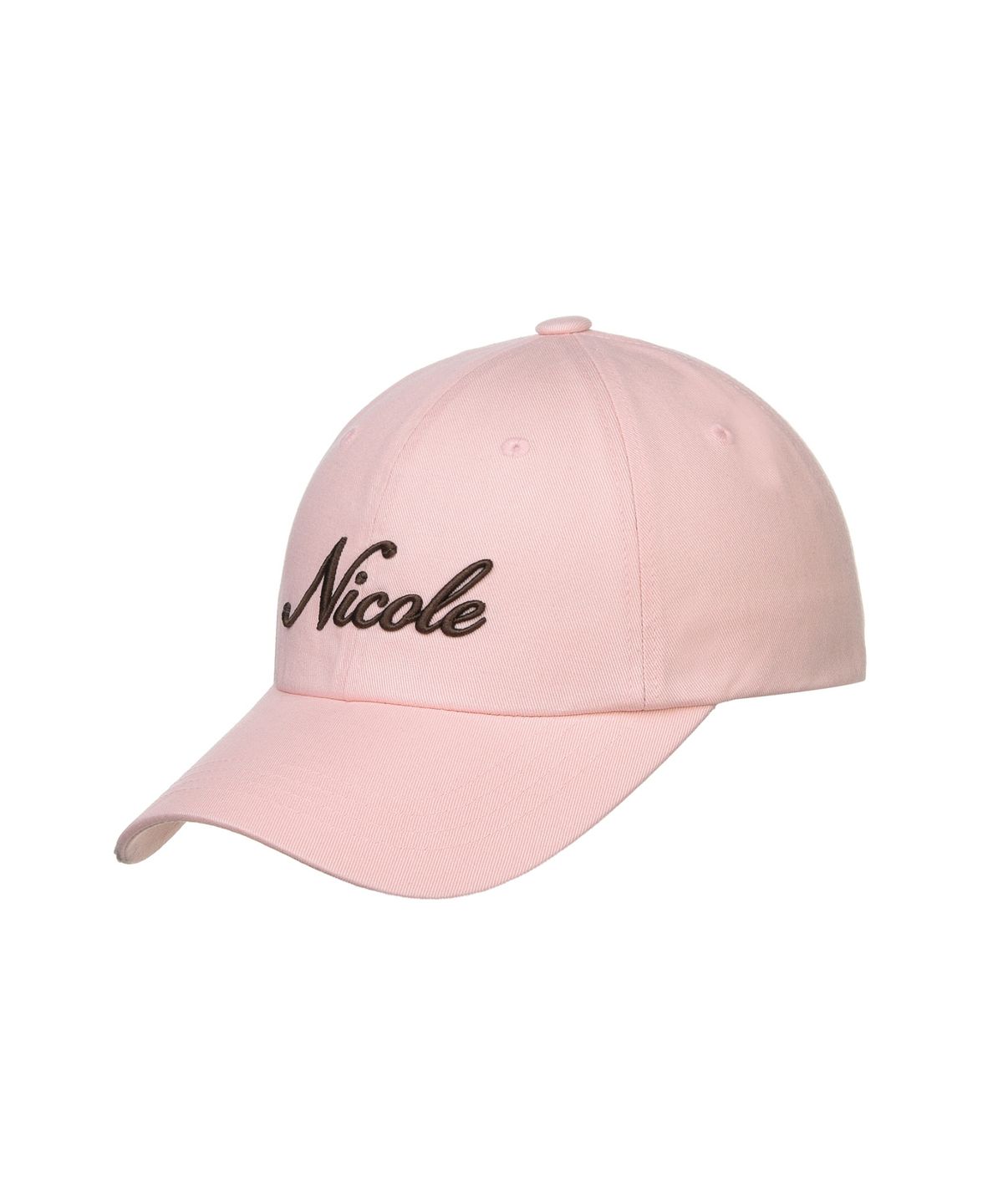 닉앤니콜(NICK&NICOLE) NICOLE LETTERING BALL CAP_PINK BROWN