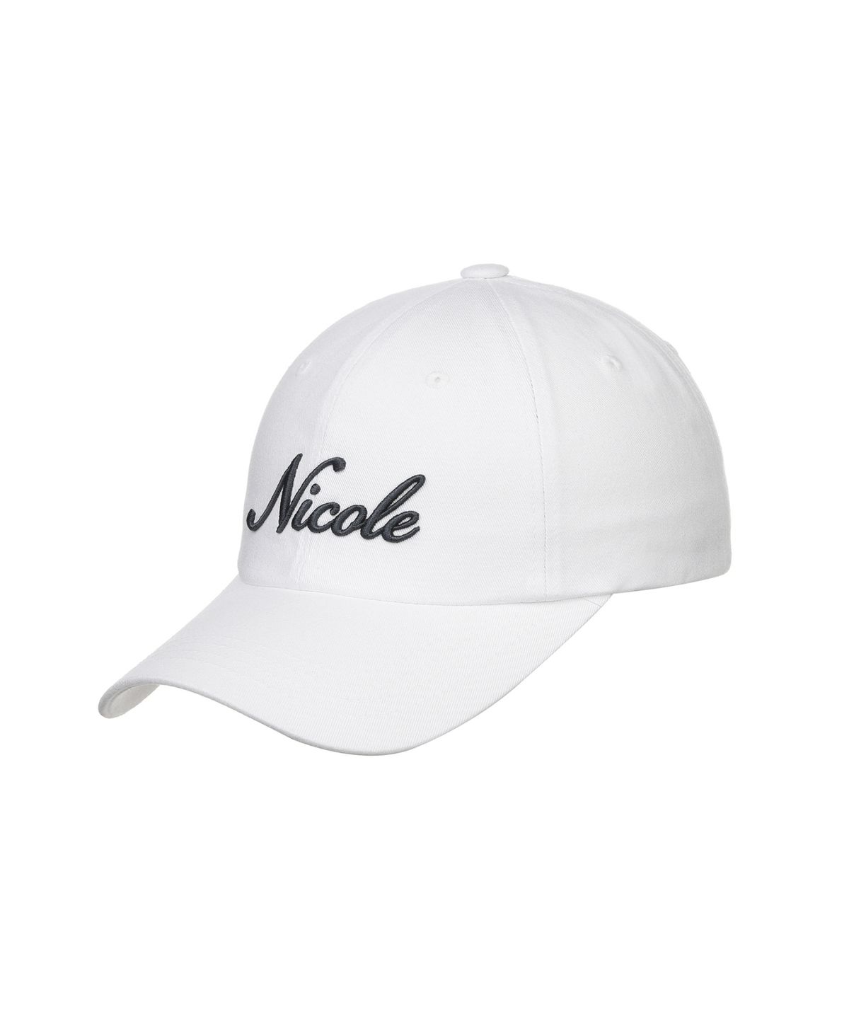 닉앤니콜(NICK&NICOLE) NICOLE LETTERING BALL CAP_WHITE CHARCOAL