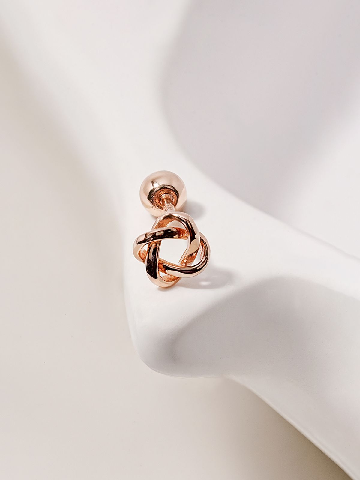 미니멀피어싱(MINIMALPIERCING) 14K 로프 매듭 피어싱 귀걸이