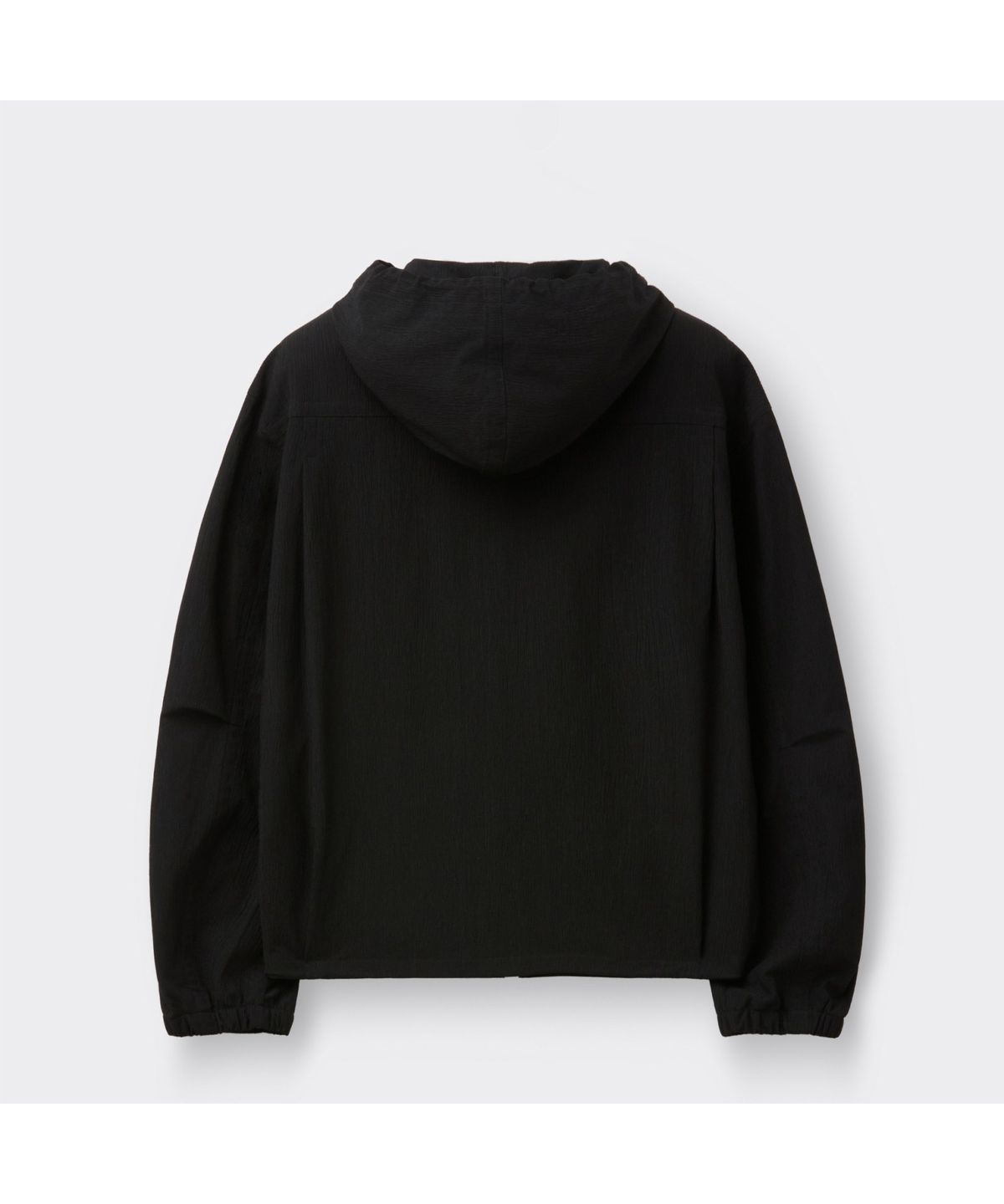 커스텀멜로우(CUSTOMELLOW) [Online Only] Black Crinkled Hood Zip Jacket CQUAM26211BKX