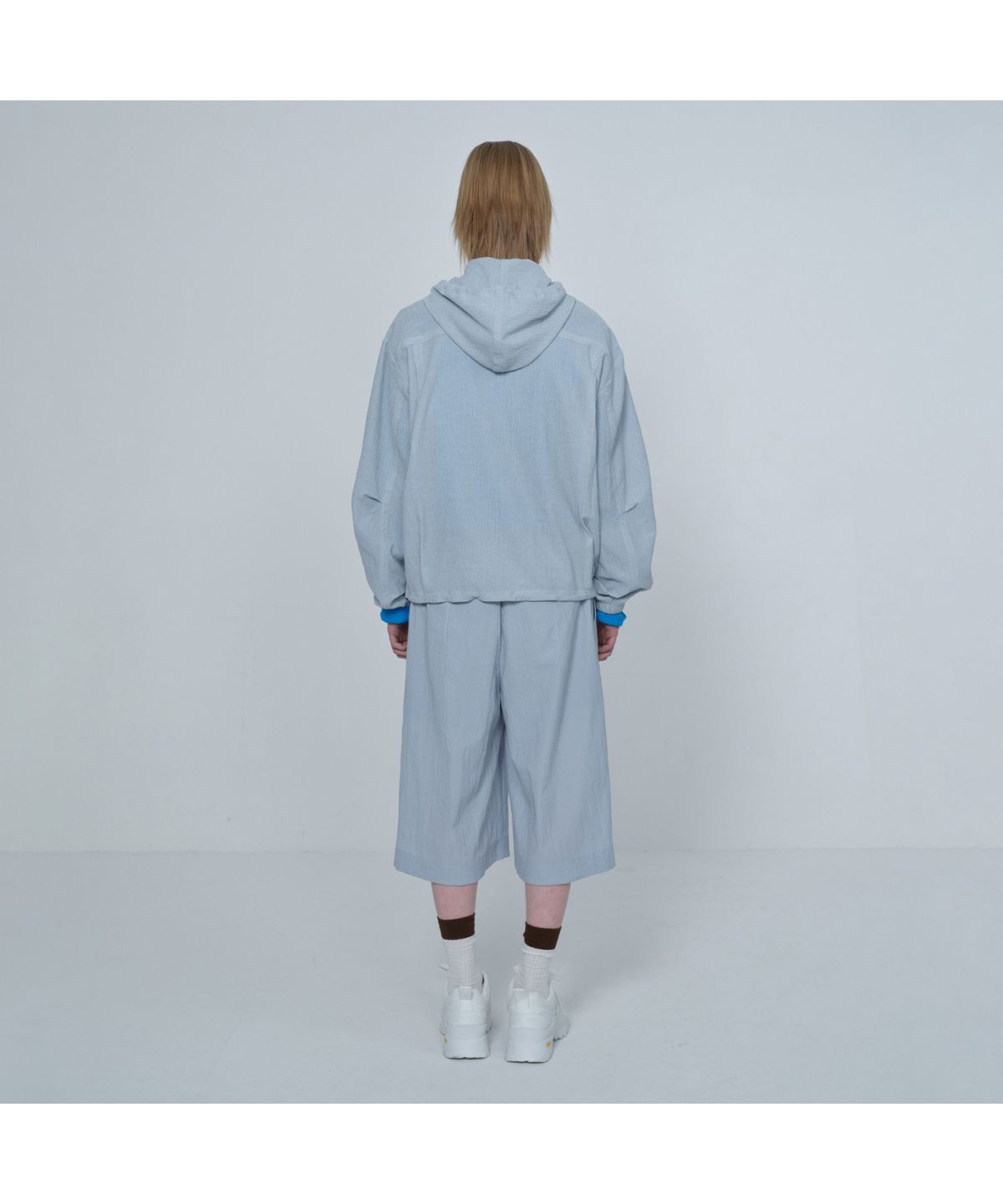커스텀멜로우(CUSTOMELLOW) [Online Only] Grey Crinkled Hood Zip Jacket CQUAM26211GYX