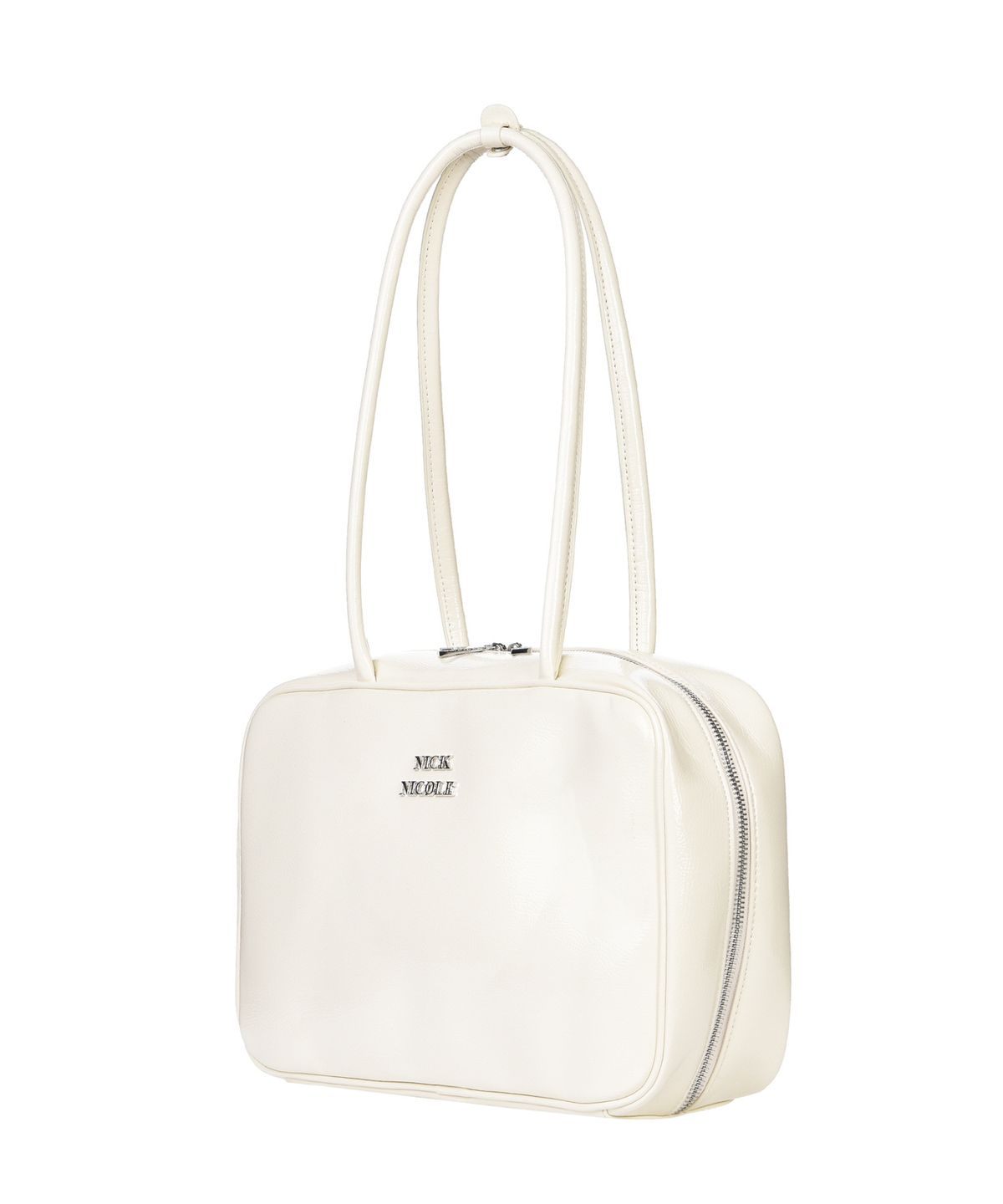 닉앤니콜(NICK&NICOLE) NICOLE LOGO MINIMAL SQUARE BAG_CREAM