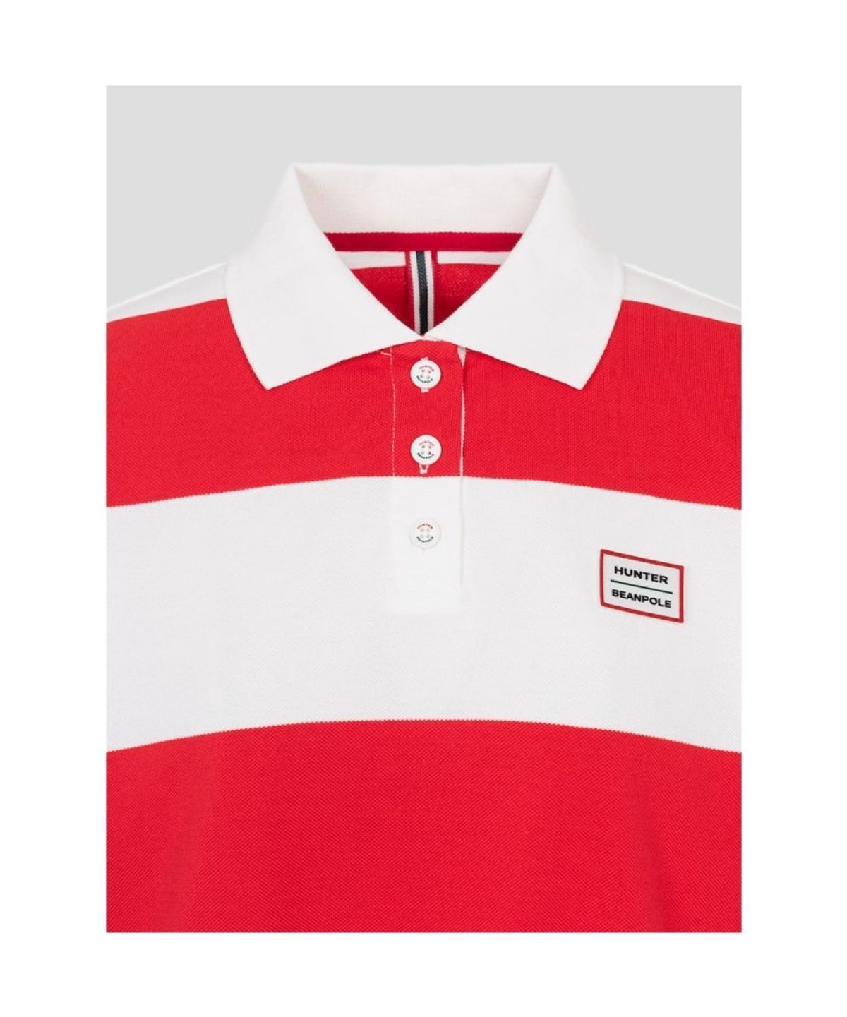 빈폴 레이디스(BEANPOLE LADIES) [HUNTER] 반소매 오버핏 럭비 티셔츠  레드 (BF6642K056)