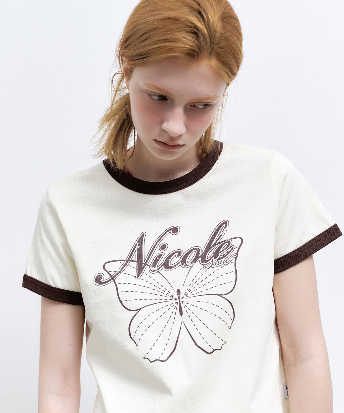 닉앤니콜(NICK&NICOLE) BUTTERFLY RINGER CROP TOP_CREAM